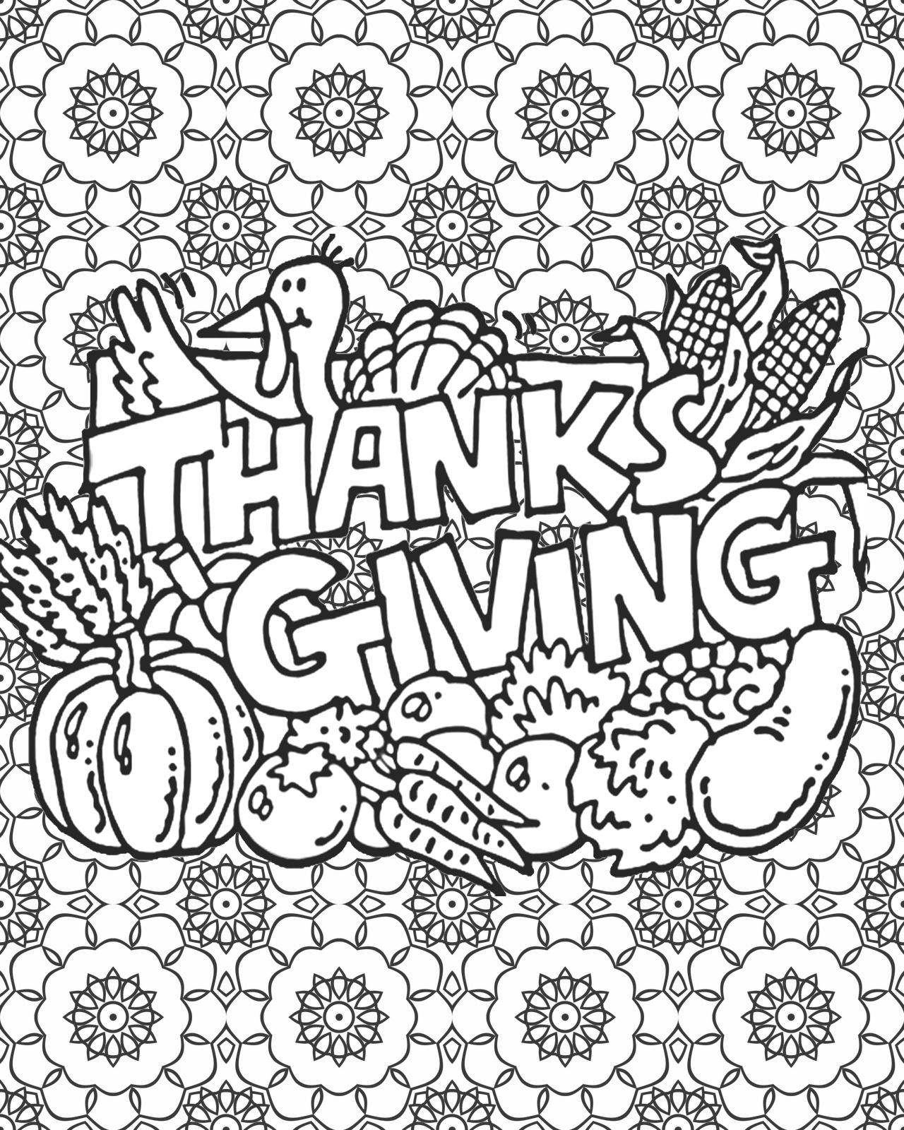 Coloring Pages: Thanksgiving Mandala Coloring Pages | Happy for Thanksgiving Mandala Coloring Pages Printable