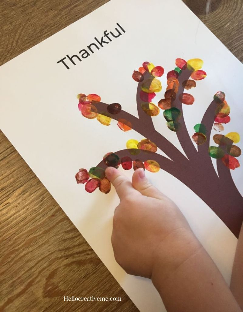 Create A Thankful Fingerprint Tree - Hello Creative Me within I am Thankful For Finger Paint Printable
