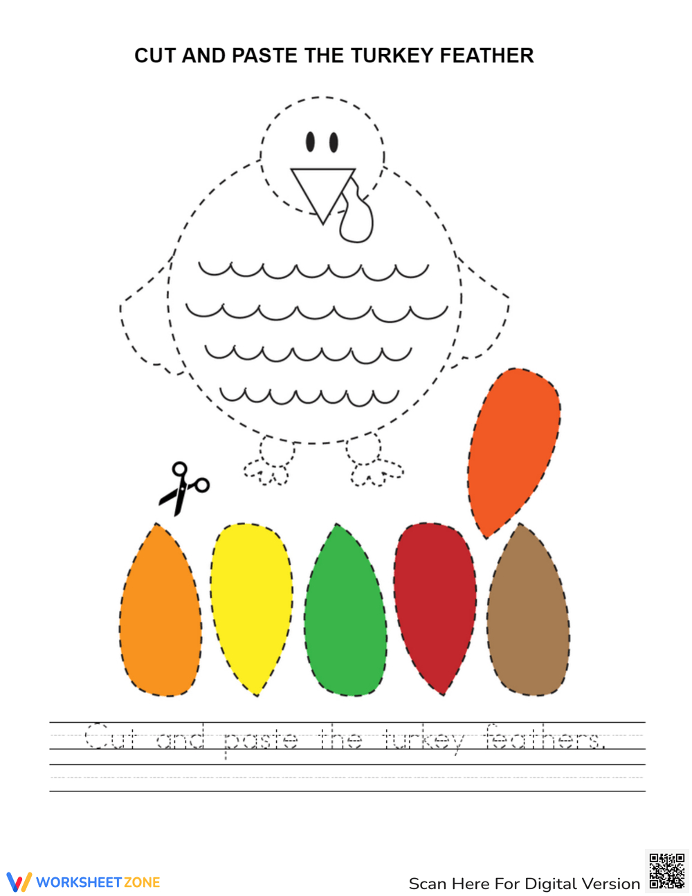 Cut And Paste Thanksgiving Worksheets Worksheets inside Thanksgiving Cut And Paste Printable