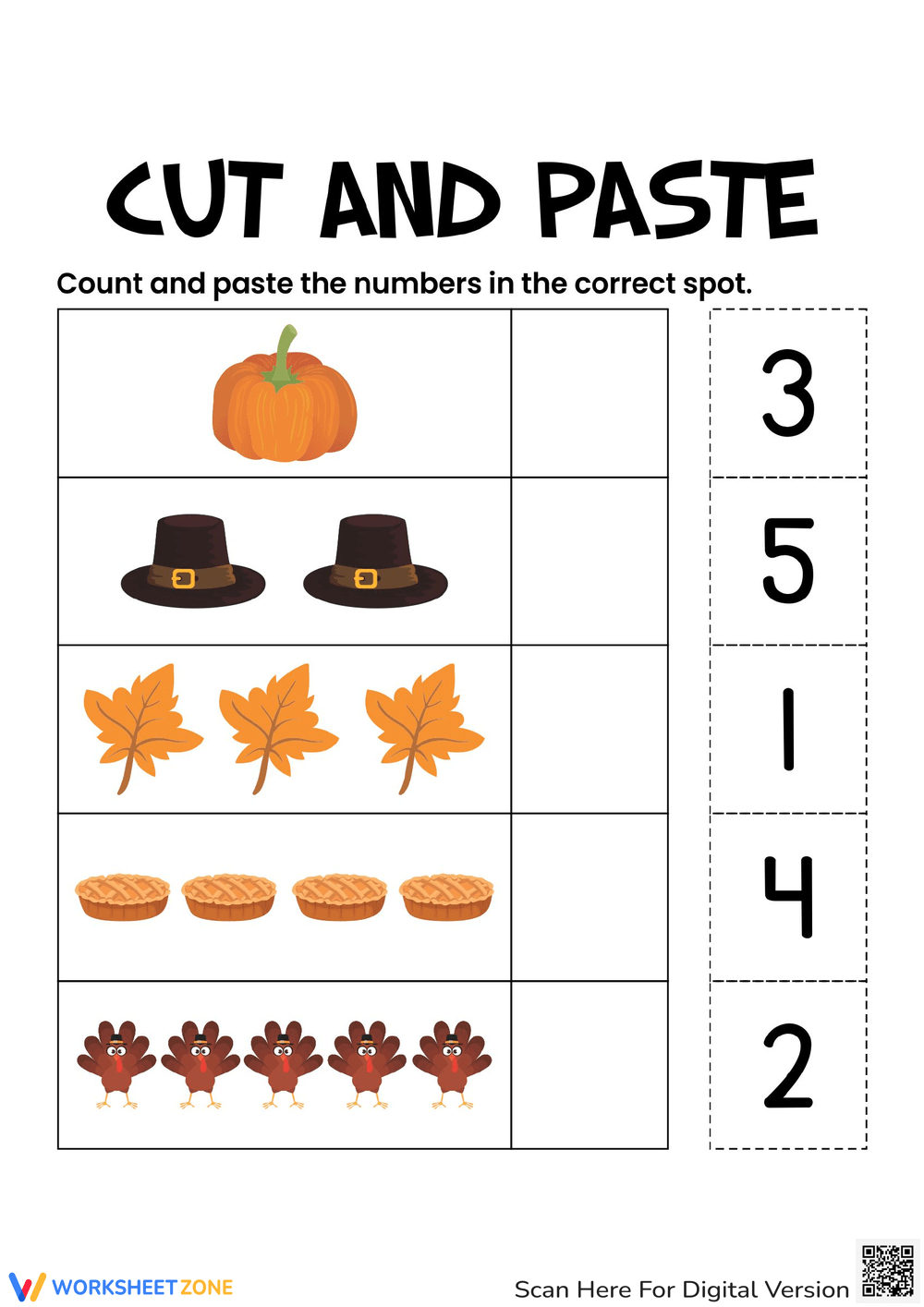 Cut And Paste Thanksgiving Worksheets Worksheets regarding Free Thanksgiving Cut And Paste Worksheets