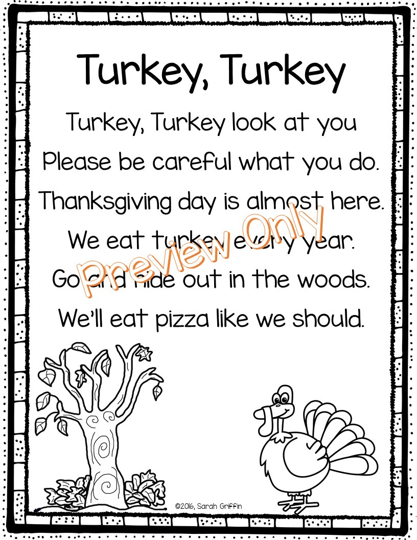 Daughters And Kindergarten: 5 Thanksgiving Poems For Kids in Thanksgiving Songs and Poems For Kindergarten