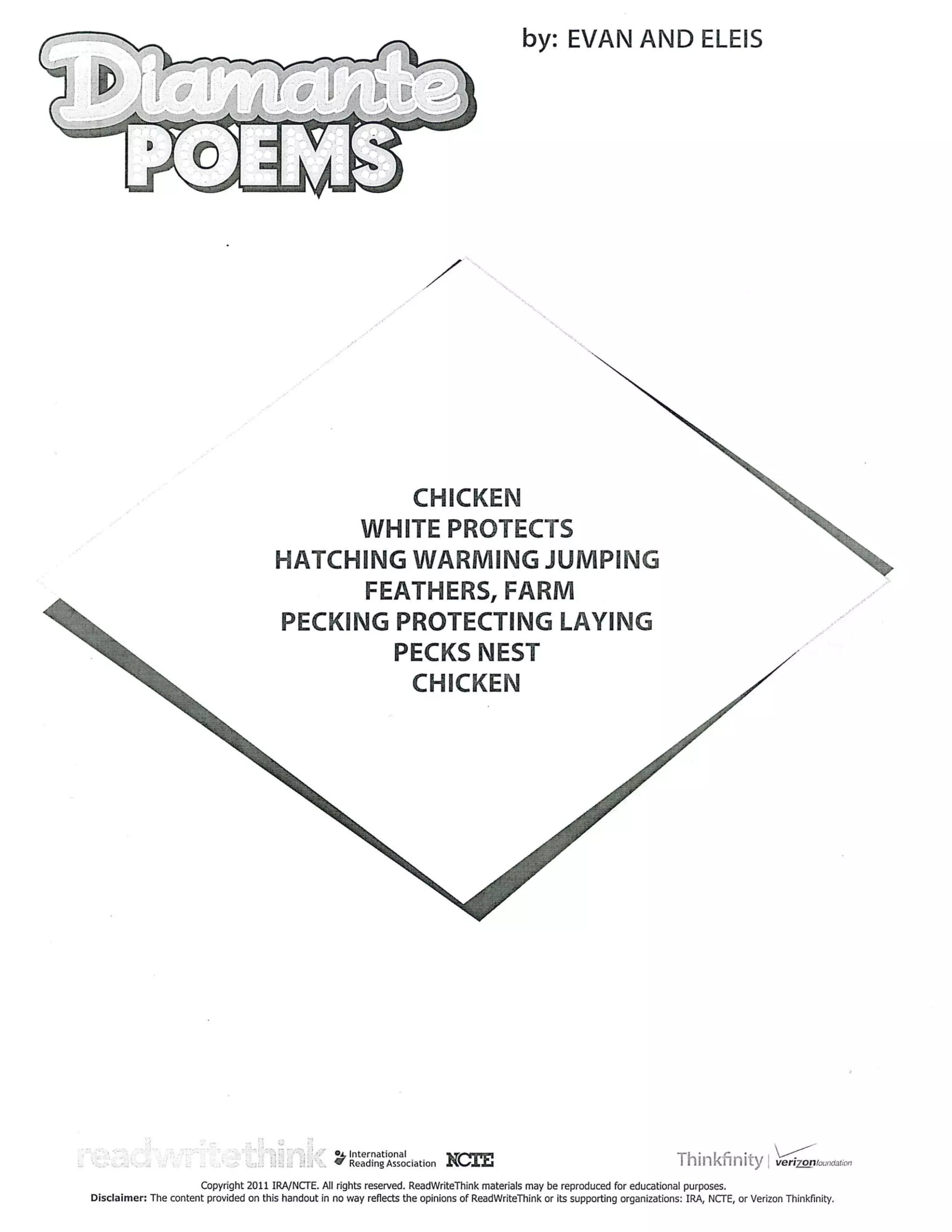 Diamante Poems - 3Rd Grade | Pdf throughout Thanksgiving Diamante Poems