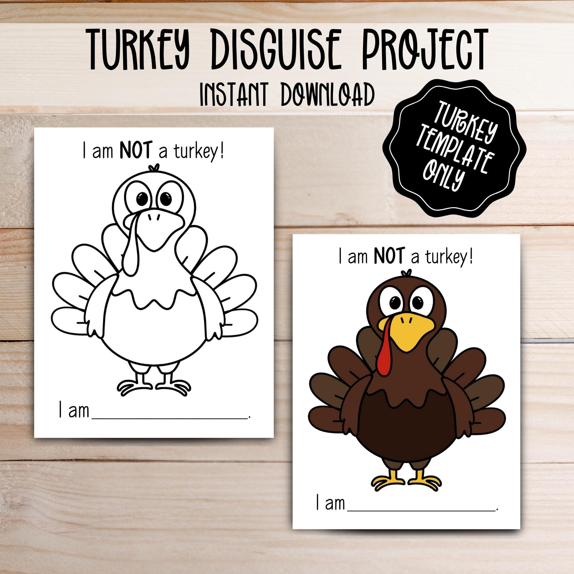Disguise A Turkey Printable Activity - Turkey Only - Hide A Turkey pertaining to Template Printable Disguise a Turkey Template