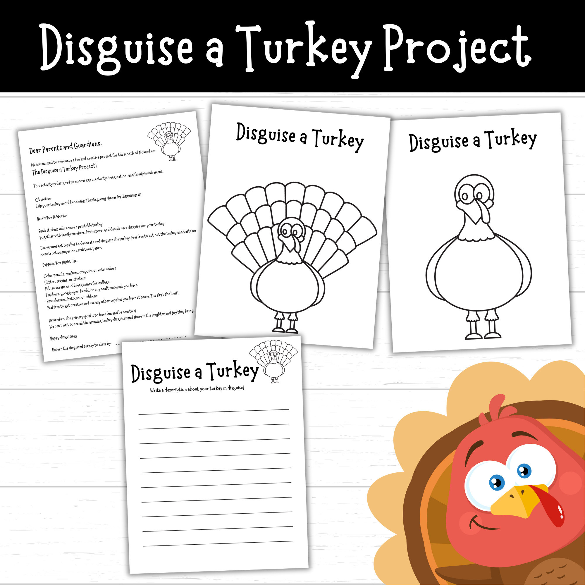 Disguise A Turkey Project, Turkey In Disguise, Printable Disguise with regard to Printable Family Turkey Project