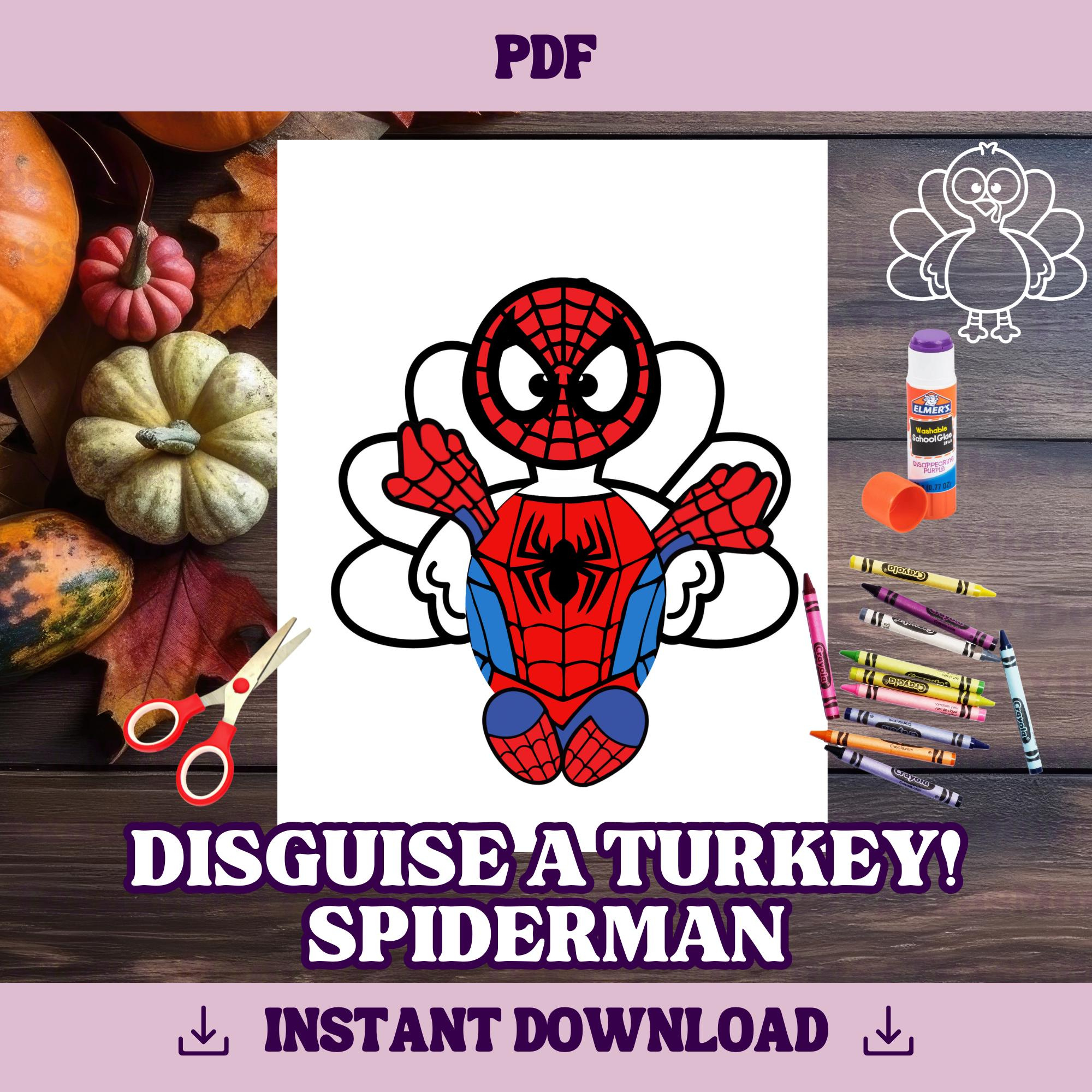Disguise A Turkey-Spiderman Template | Thanksgiving Craft regarding Disguise Template Printable Spiderman Turkey Disguise