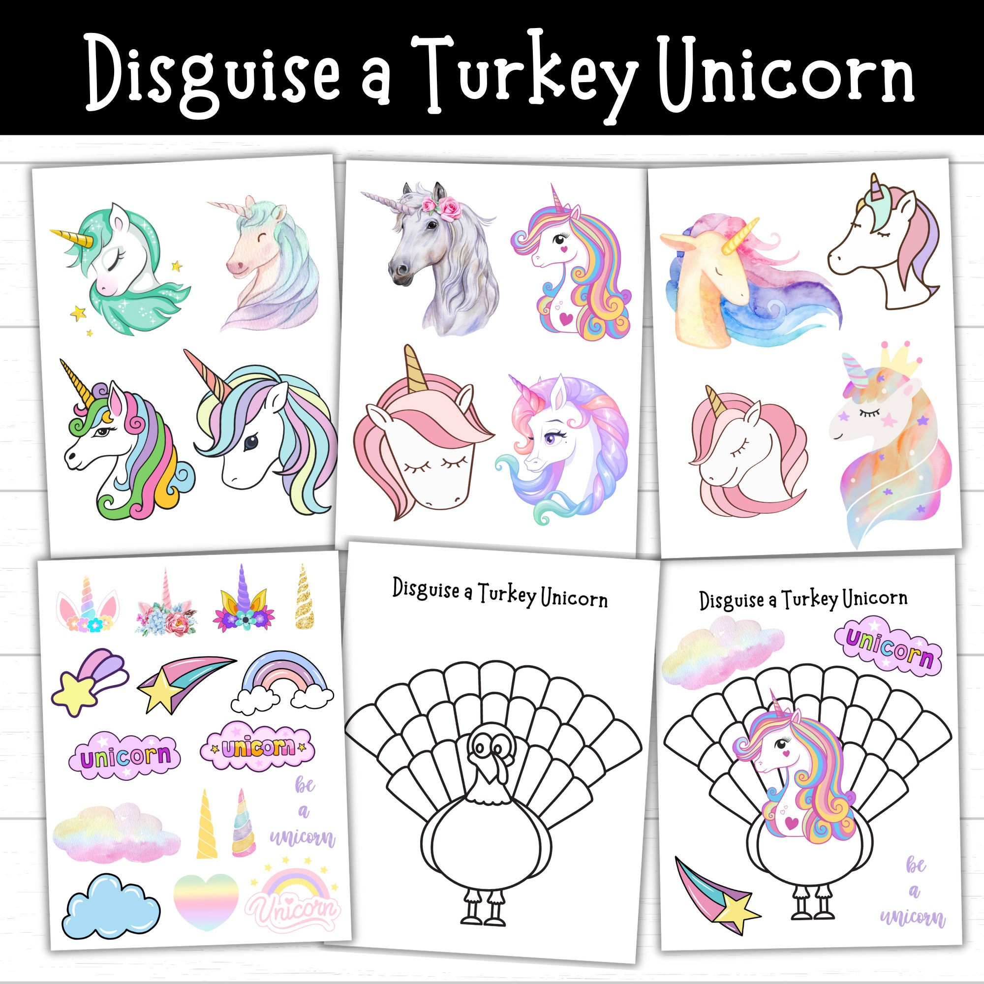 Disguise A Turkey Unicorn Craft, Printable Thanksgiving Activity inside Turkey In Disguise Unicorn Template