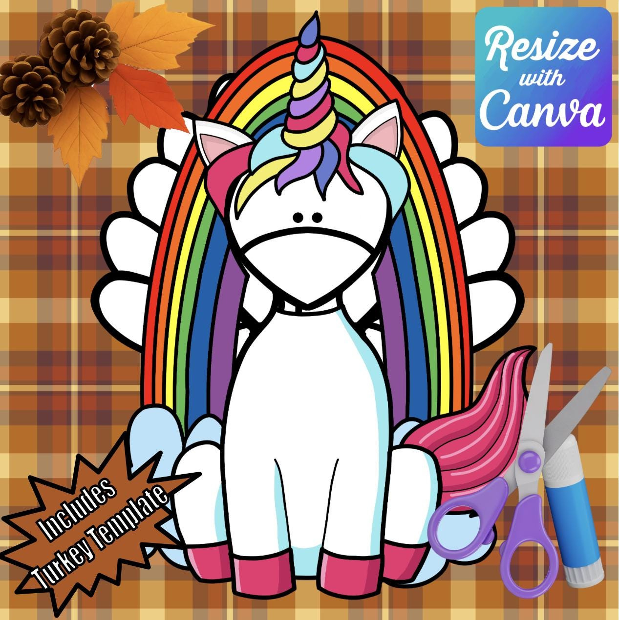 Disguise A Turkey- Unicorn Disguise-Resizable! - Etsy within Turkey In Disguise Unicorn Template