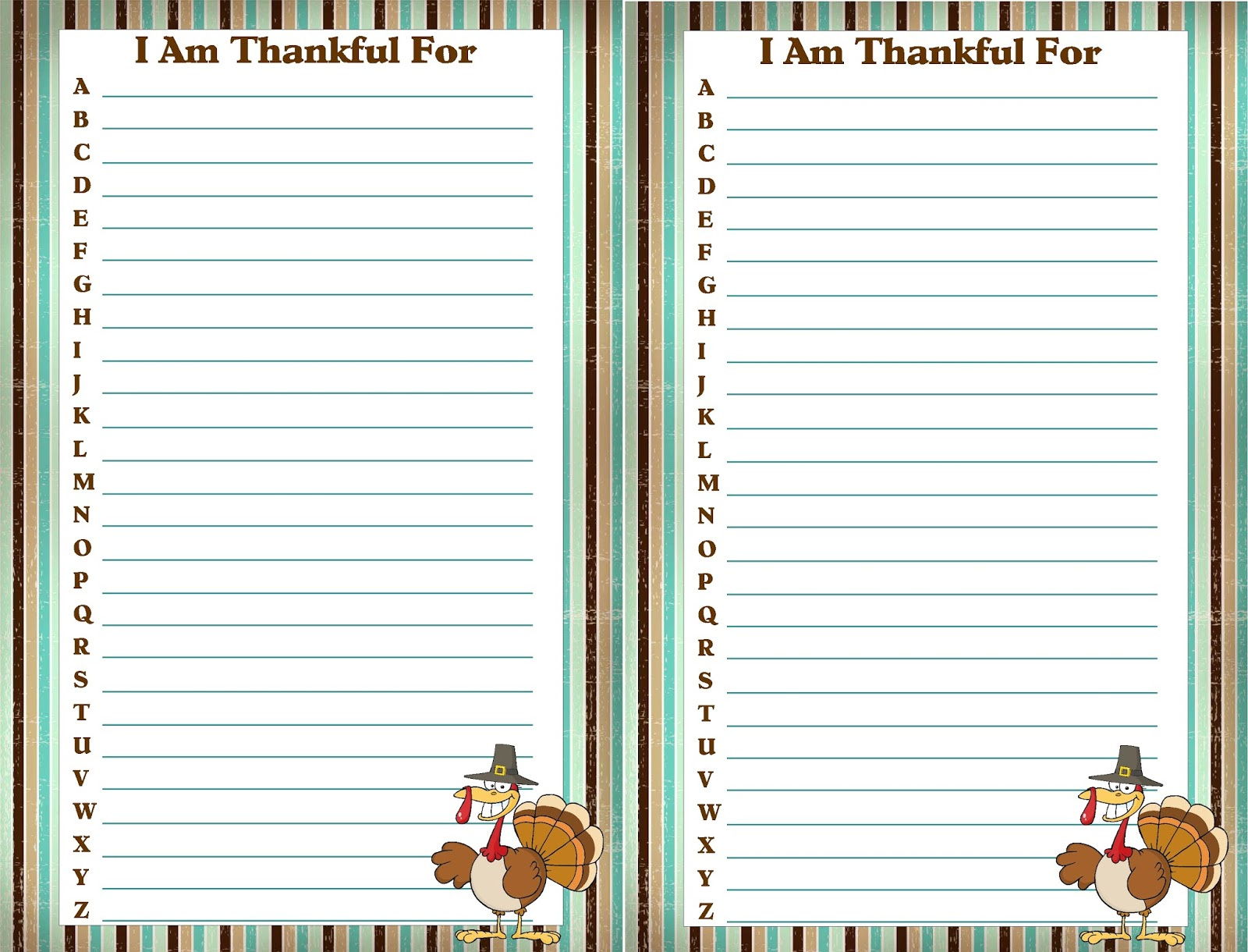 Diy Party Mom: I Am Thankful Thanksgiving Printable Game with I am Thankful For Grame Printable