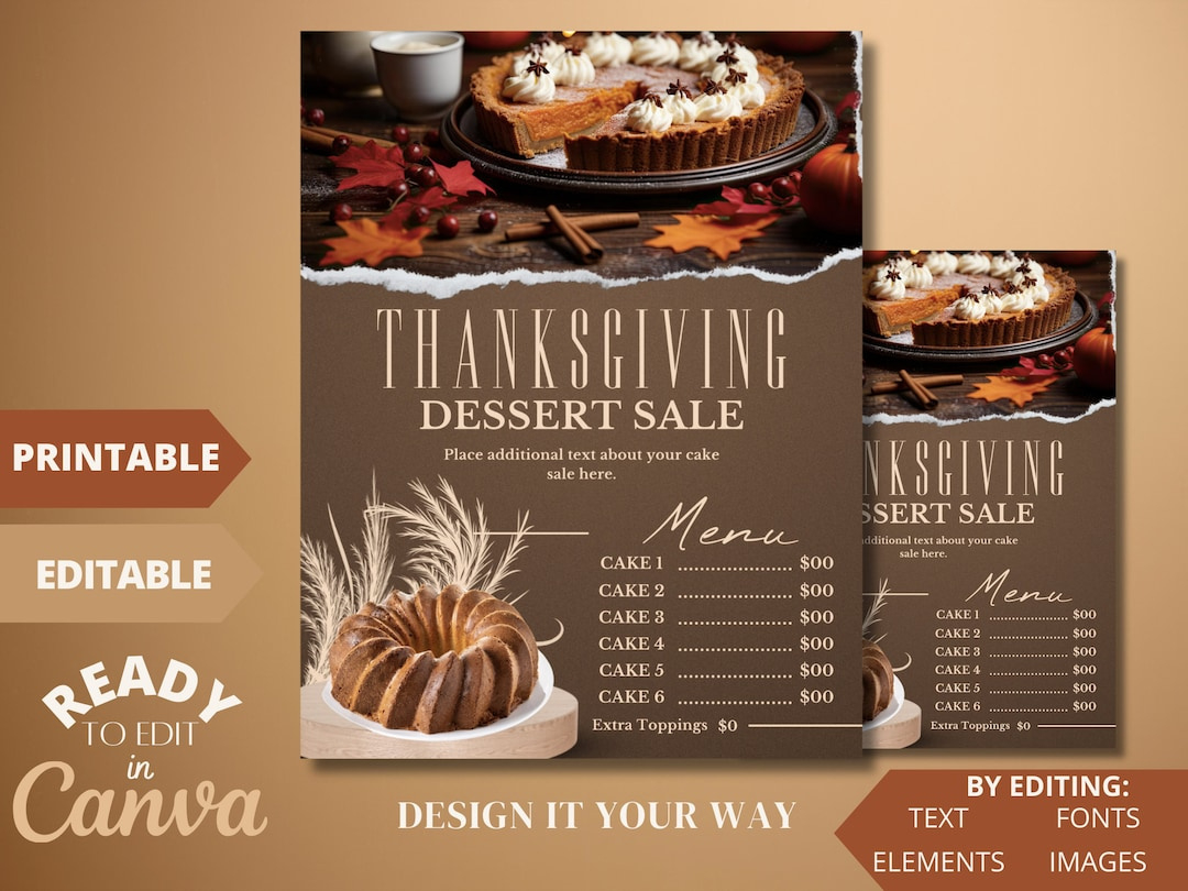 Editable Restaurant Menu Template, Thanksgiving Dessert Menu, Menu within Thanksgiving Dessert Menu Template