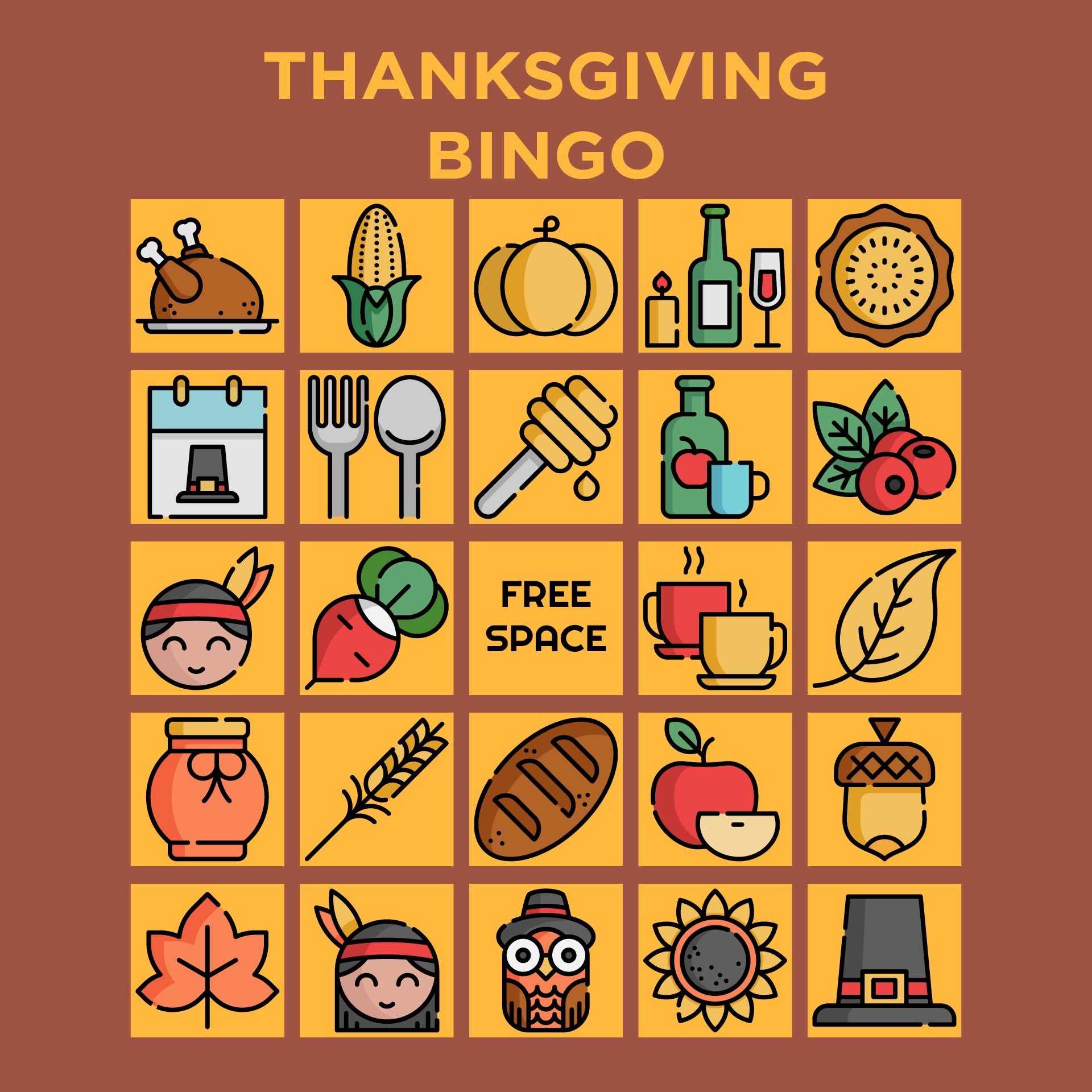 Family Fun Thanksgiving Games Free Printable Thanksgiving Bingo pertaining to Thanksgiving Printable Bingo For 20