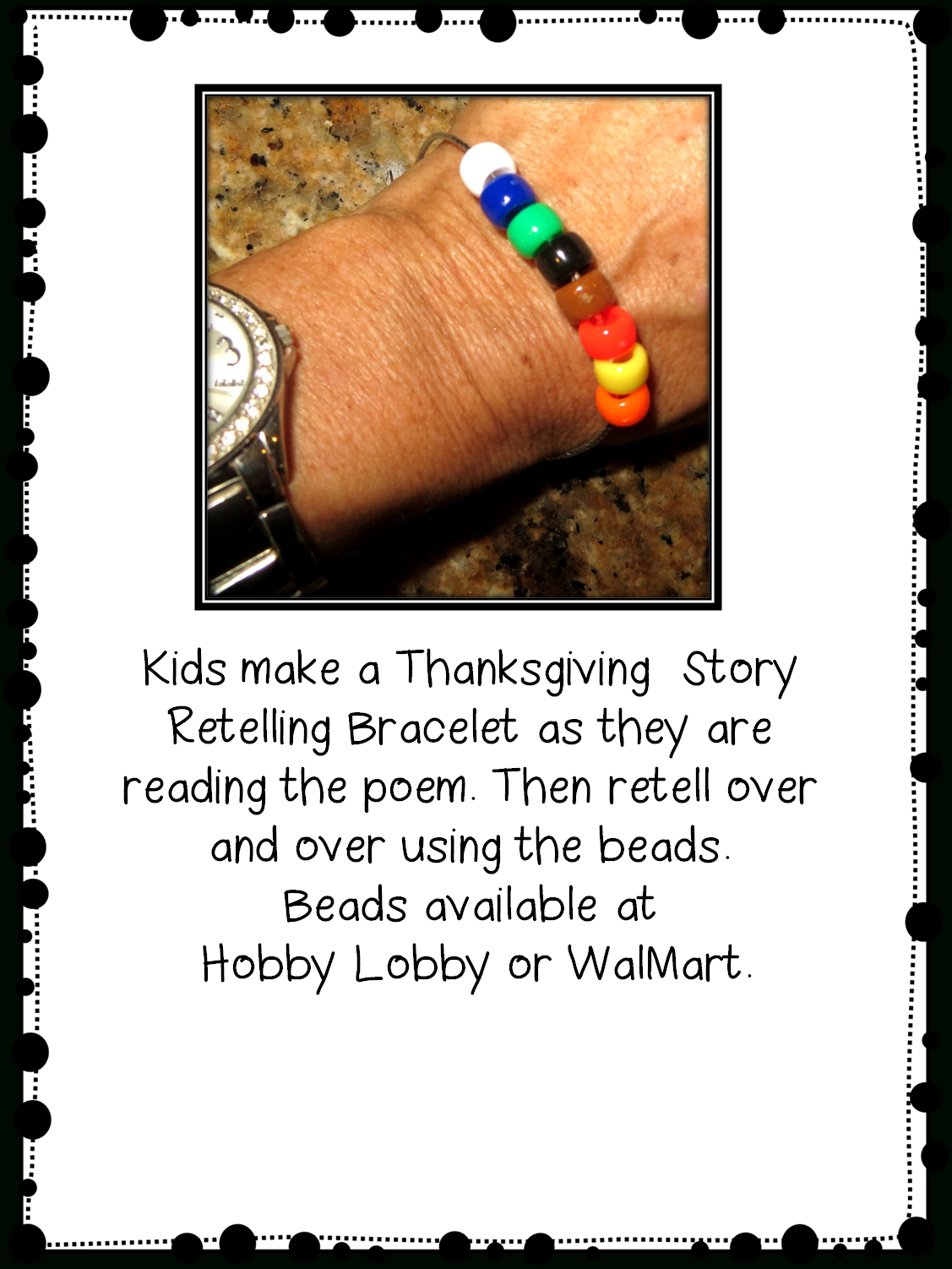 First Grade Wow: Retelling Thanksgiving throughout Thanksgiving Bracelet Poem