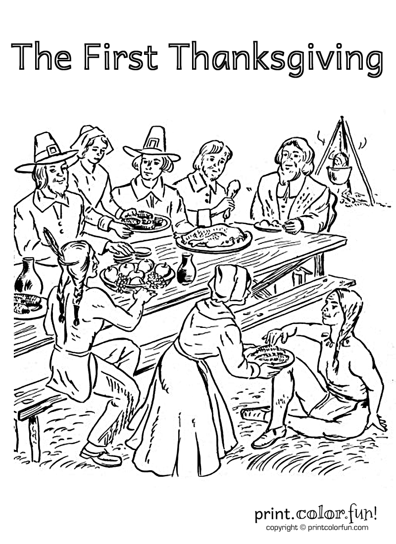 First Thanksgiving - Thanksgiving Coloring Pages For Adults pertaining to Printable First Thanksgiving Coloring Pages