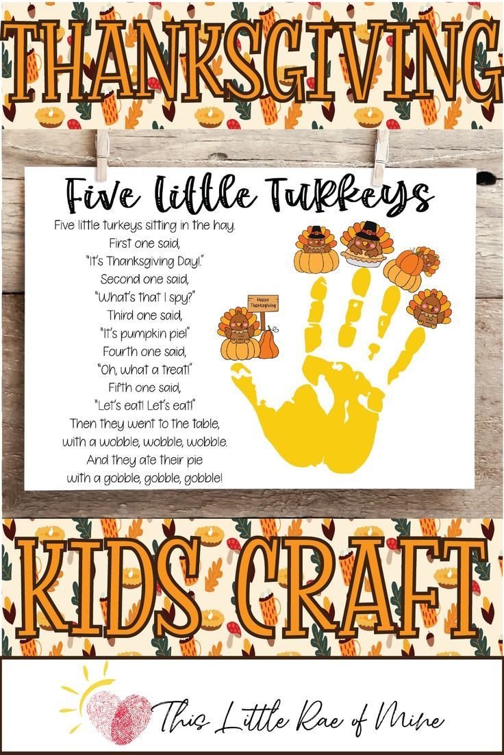Five Little Turkeys Poem - Kids Handprint Craft within 5 Little Turkeys Printable