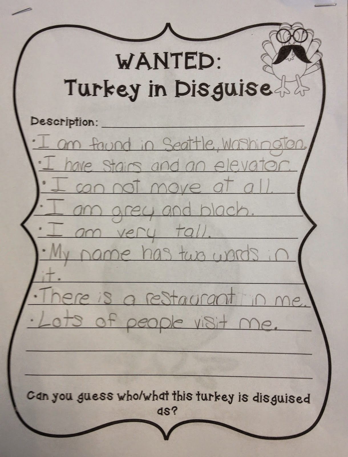Flashback: Turkeys In Disguise - Mrs. O Knows intended for Turkey in Disguise Writing Paper