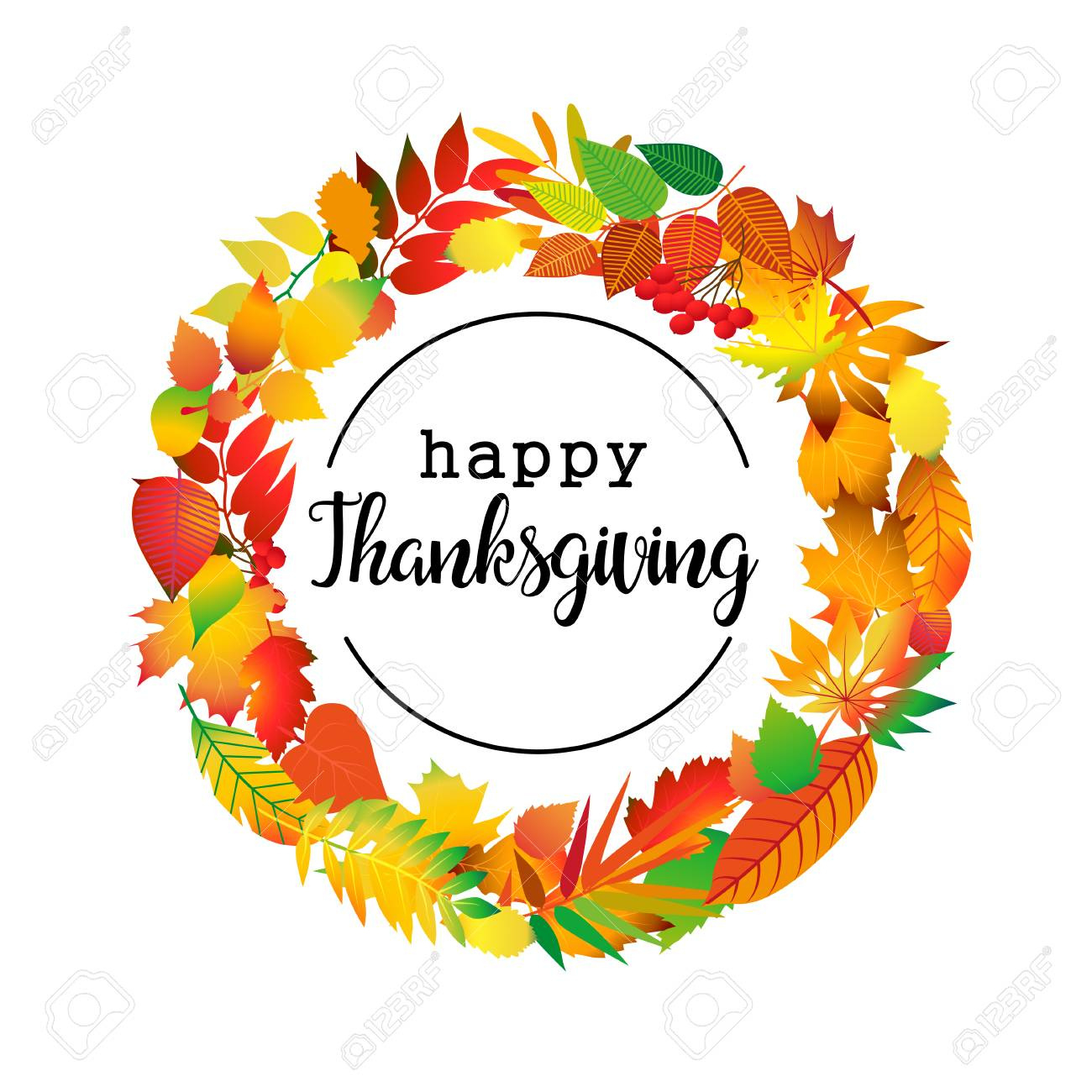 Flat Design Style Happy Thanksgiving Day, Badge And Icon. Happy with Thanksgiving Icons Free Printable