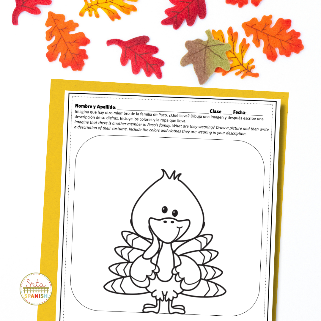 Free Activity For Thanksgiving In Spanish Class - Srta Spanish regarding Printable Spanish Thanksgiving Worksheets