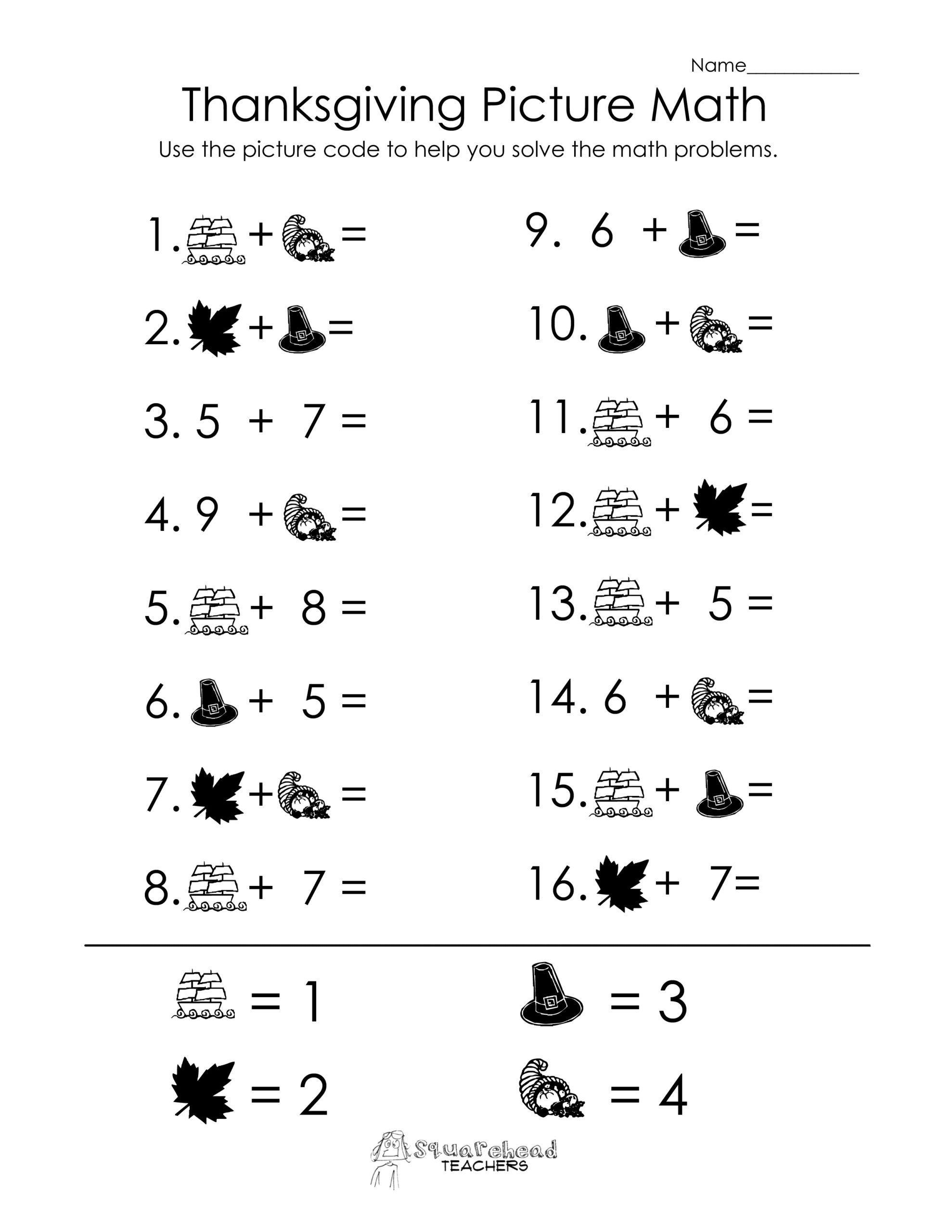 Free Addition Thanksgiving Math Worksheets - Worksheets Library pertaining to Thanksgiving Addition Worksheet