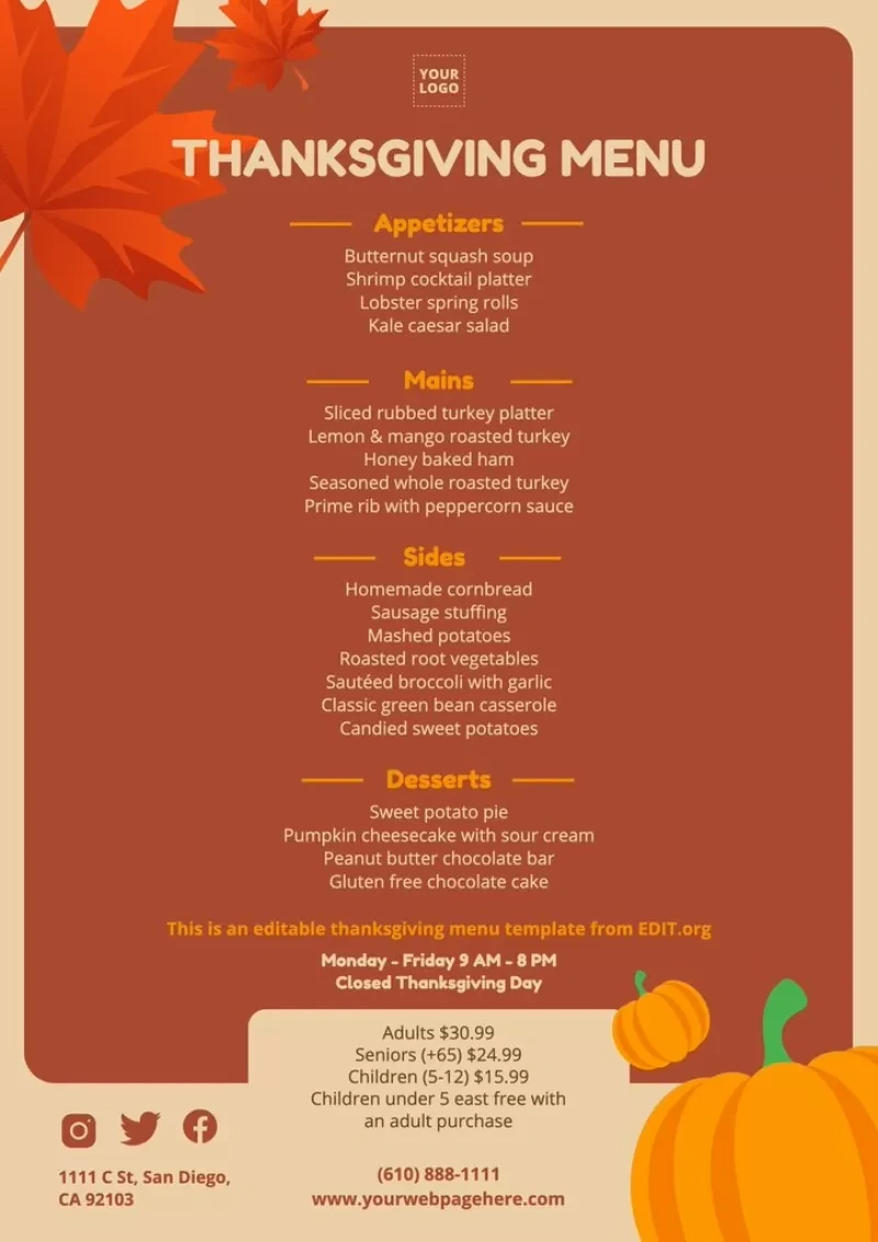 Free Custom Thanksgiving Menu Templates within Thanksgiving Menu Template Royalty Free