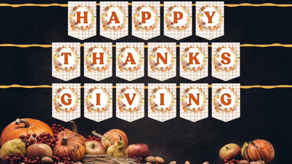 Free Happy Thanksgiving Banner Printable (All Letters Available) inside Thanksgiving Printable Banner Free