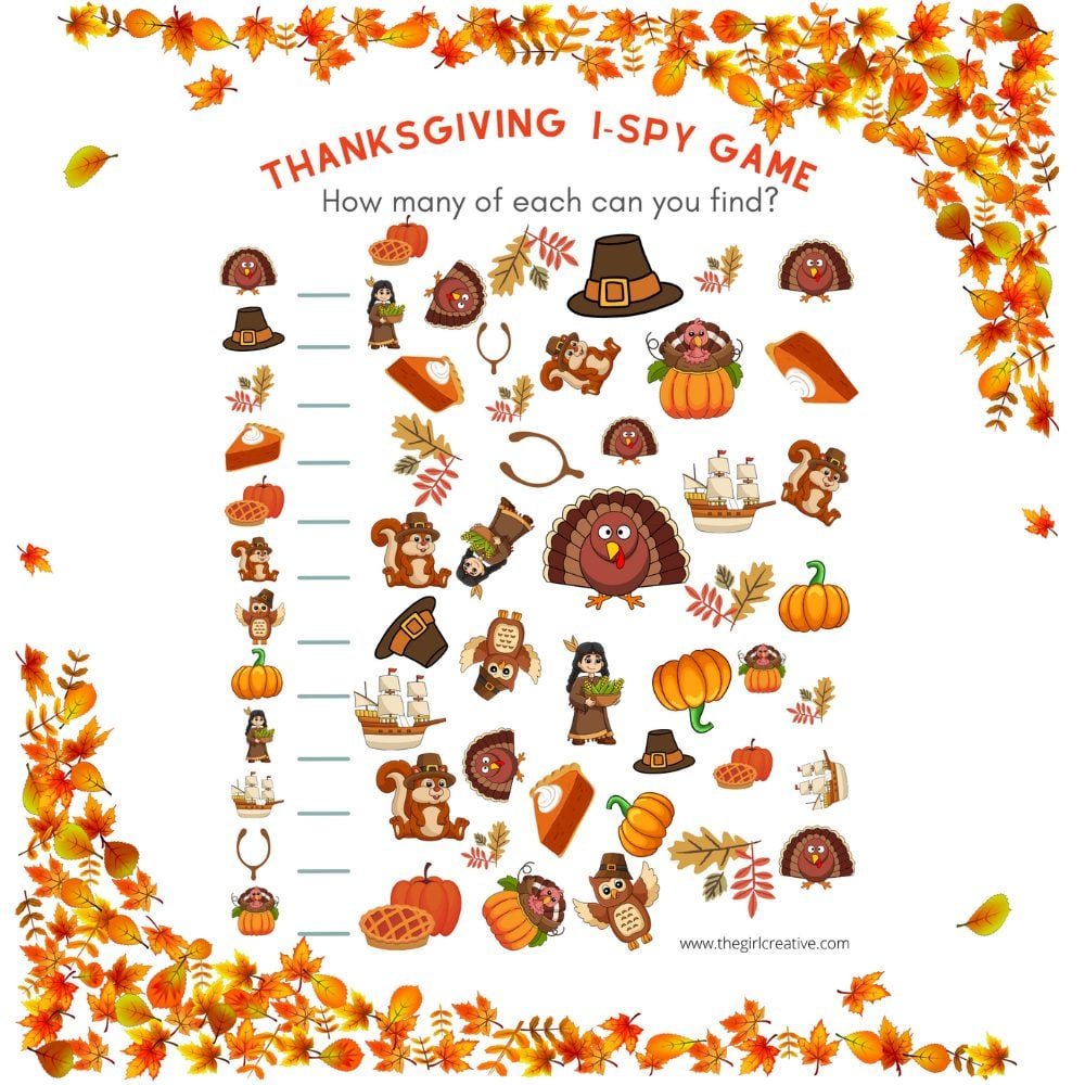 Free I-Spy Thanksgiving Printables - The Girl Creative regarding Thanksgiving I Spy Free Printable