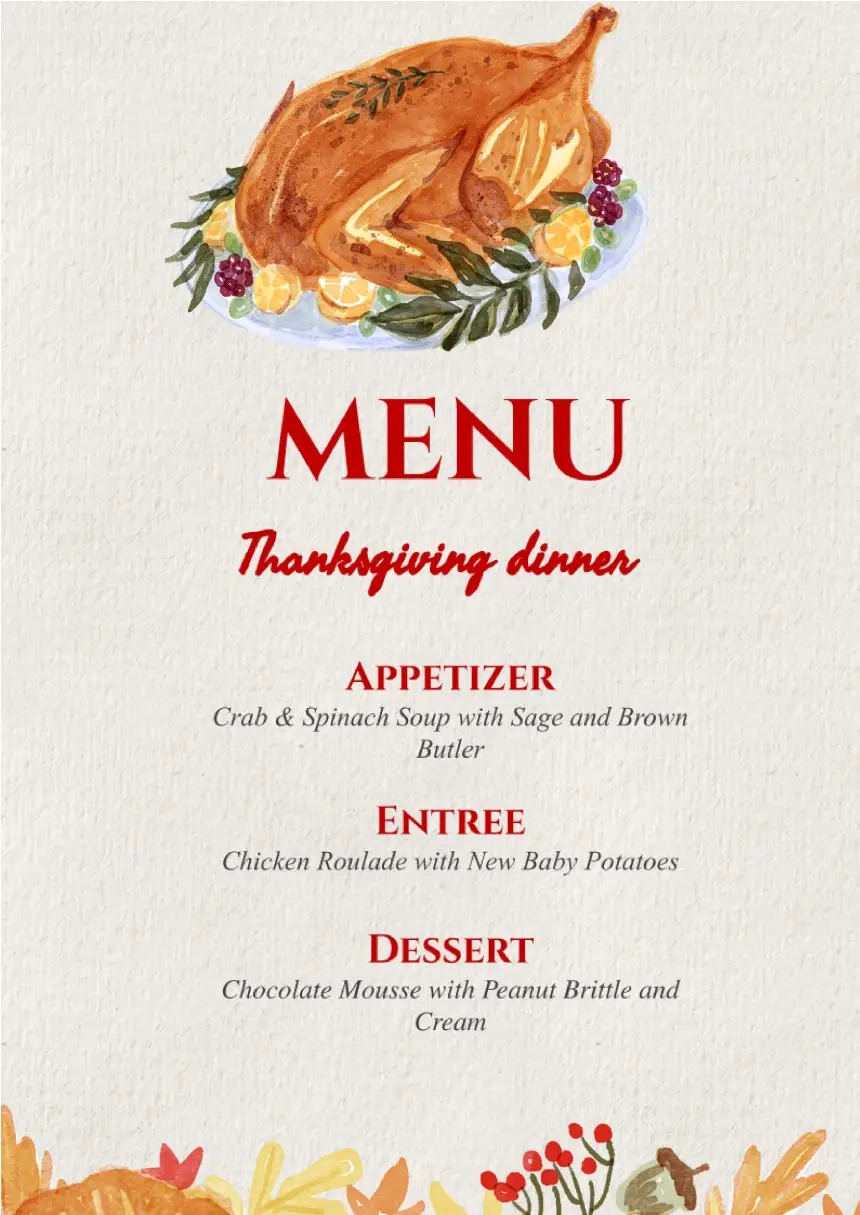 Free Menu Thanksgiving Dinner Template For Google Docs pertaining to Google Docs Thanksgiving Menu Template