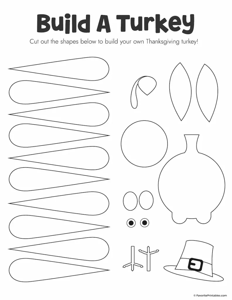 Free Printable Build A Turkey Cutout - Favorite Printables inside Build a Turkey Printable