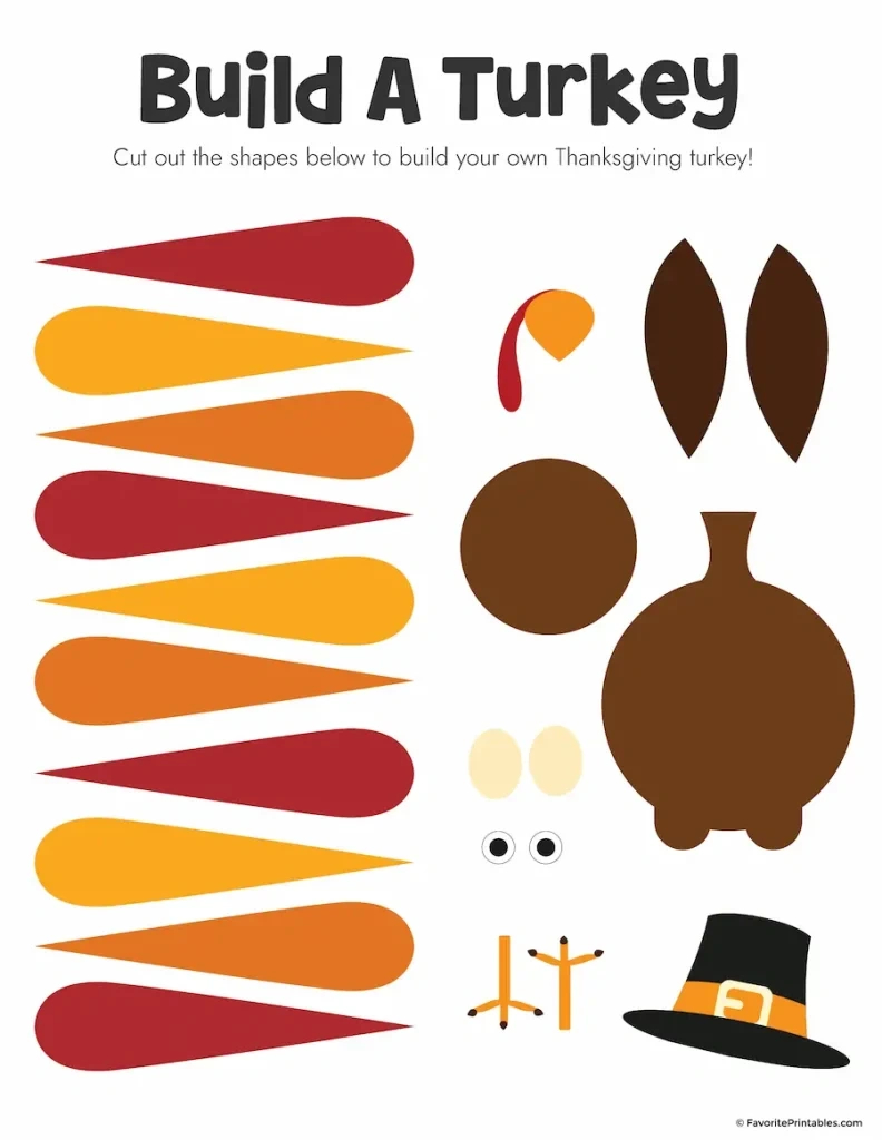 Free Printable Build A Turkey Cutout - Favorite Printables intended for Build a Turkey Printable