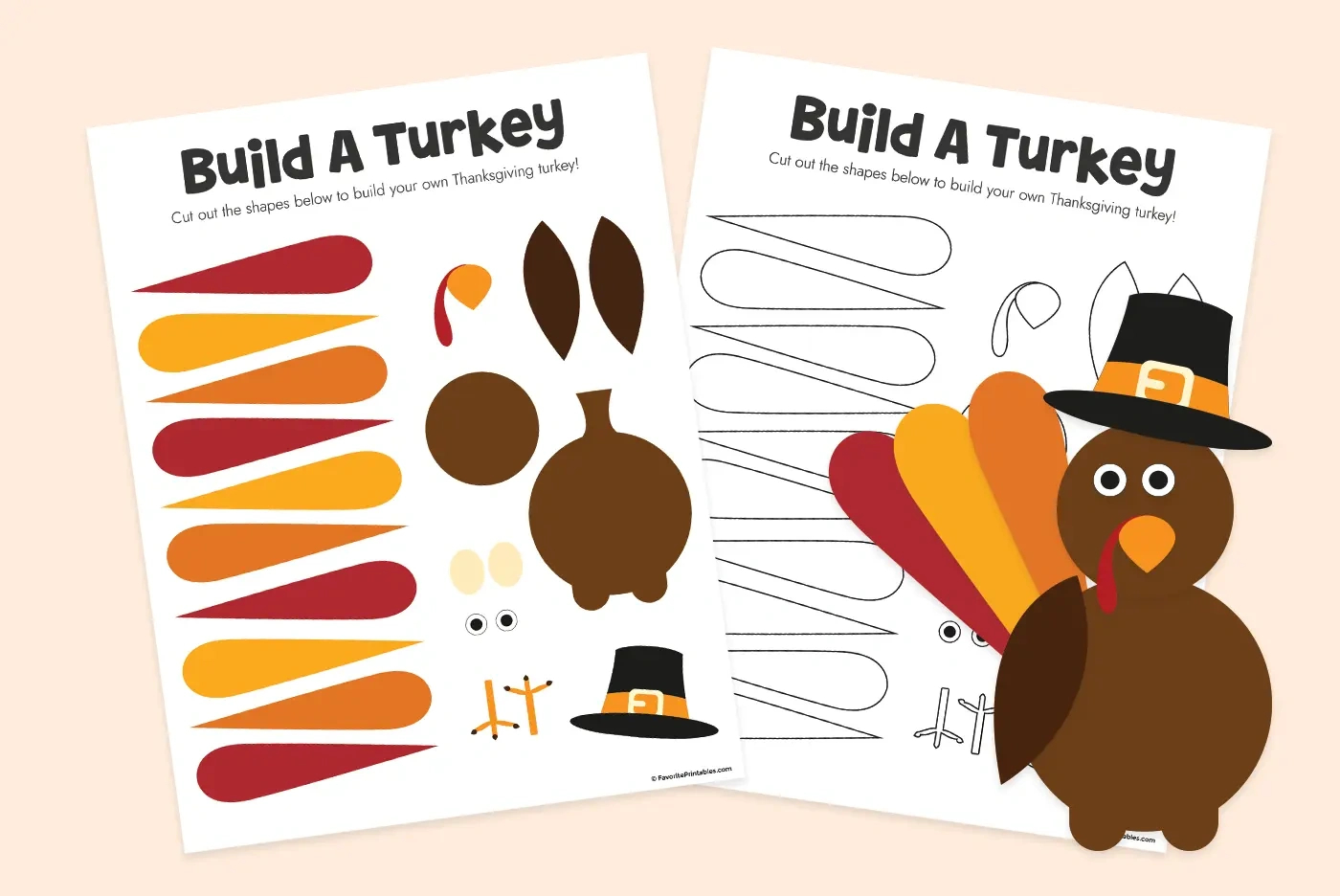 Free Printable Build A Turkey Cutout - Favorite Printables pertaining to Thanksgiving Turkey Printables Free
