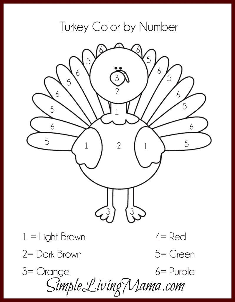 Free Printable Colornumber Turkey + Thanksgiving Activities within Printable Thanksgiving Arts And Crafts
