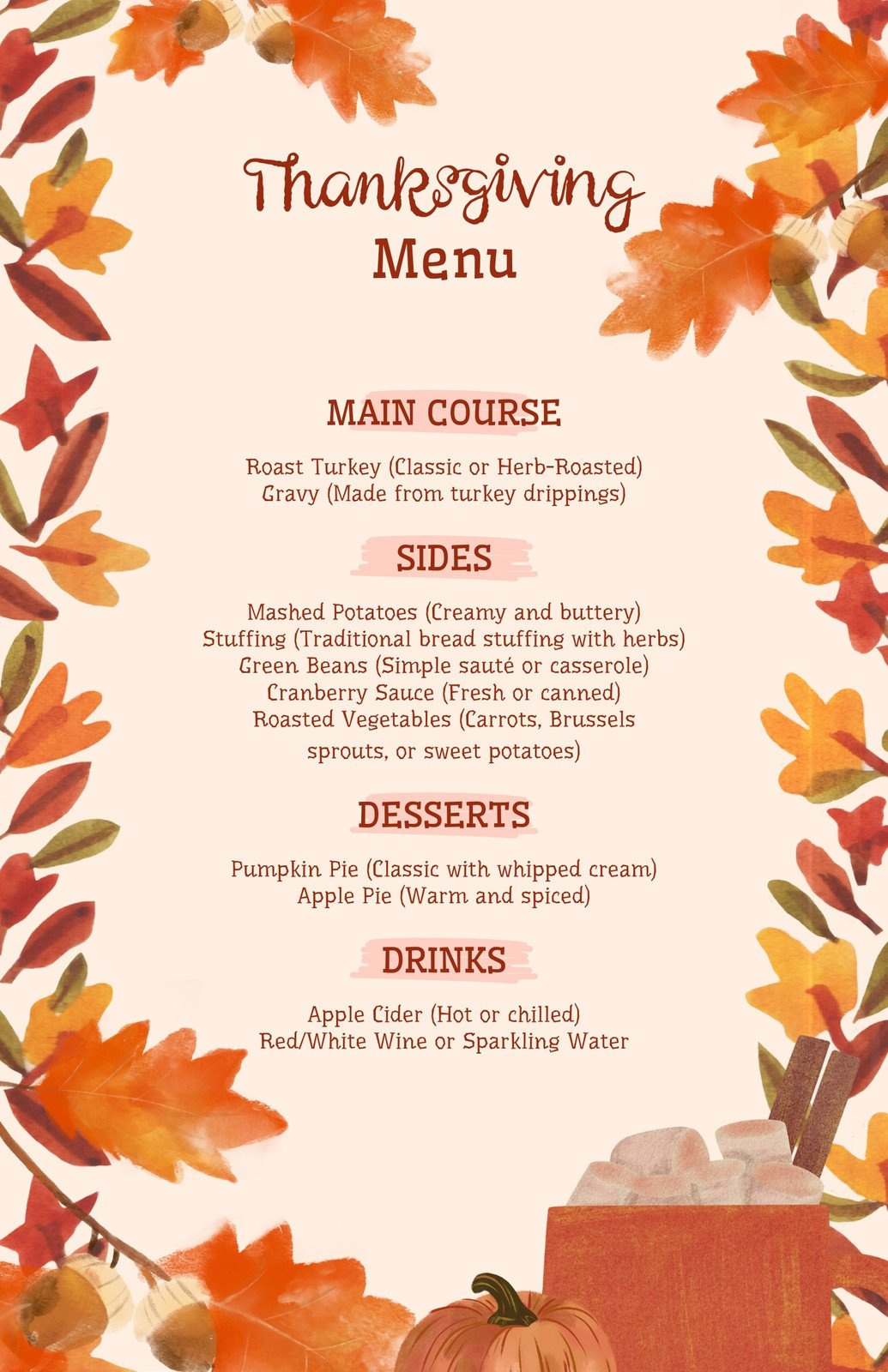 Free Printable, Customizable Thanksgiving Menu Templates | Canva for Thanksgiving 2025 Menu Template Free