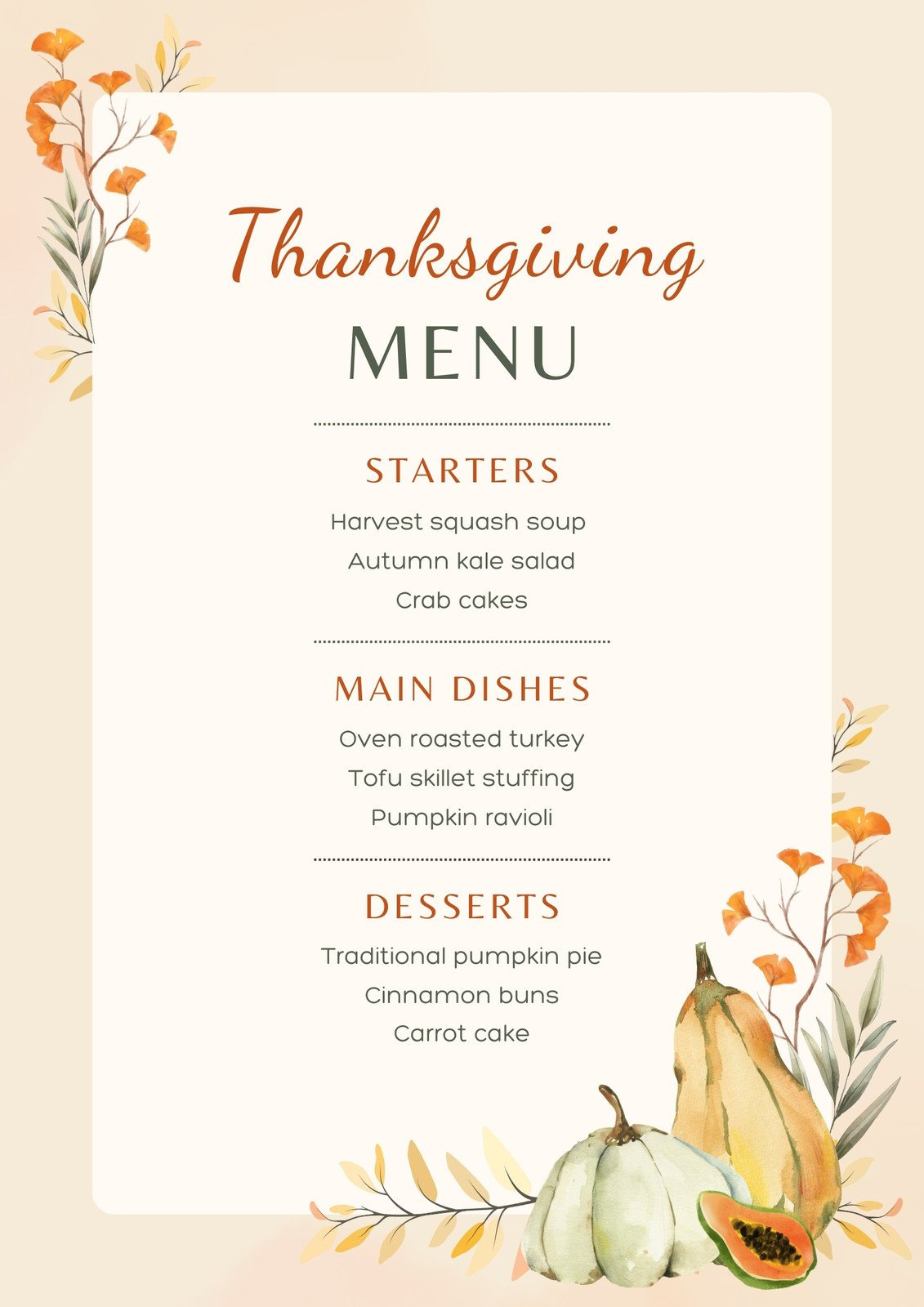 Free Printable, Customizable Thanksgiving Menu Templates | Canva in Pages Thanksgiving Menu Template