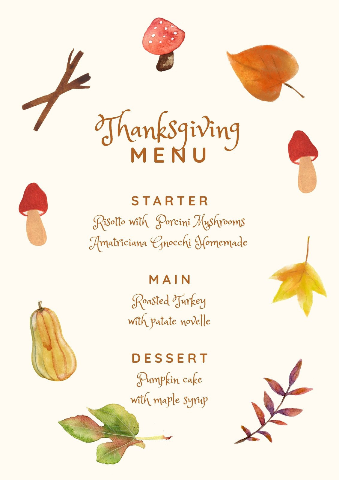 Free Printable, Customizable Thanksgiving Menu Templates | Canva inside Thanksgiving 2025 Menu Template