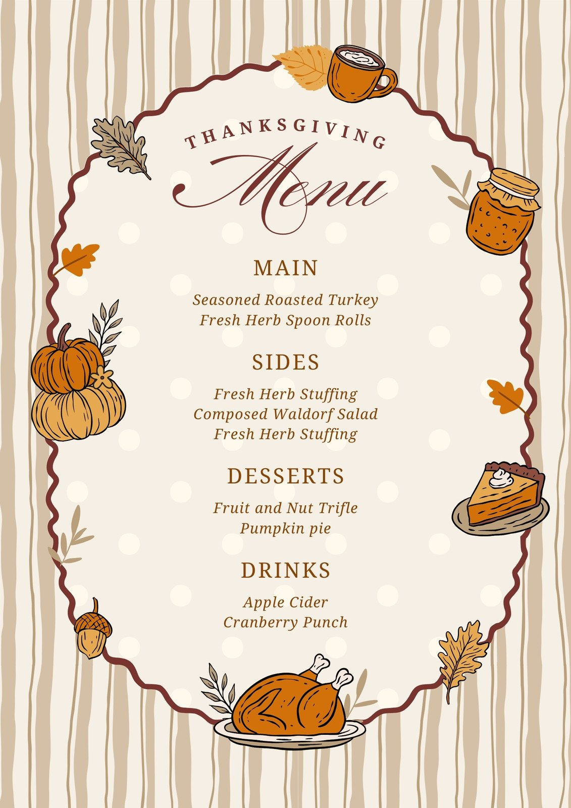 Free Printable, Customizable Thanksgiving Menu Templates | Canva with regard to Thanksgiving Menu Template For Mac