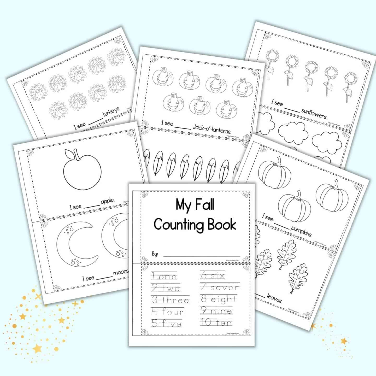Free Printable Fall Counting Book For Preschool &amp;amp; Kindergarten regarding Thanksgiving Counting Book Printable