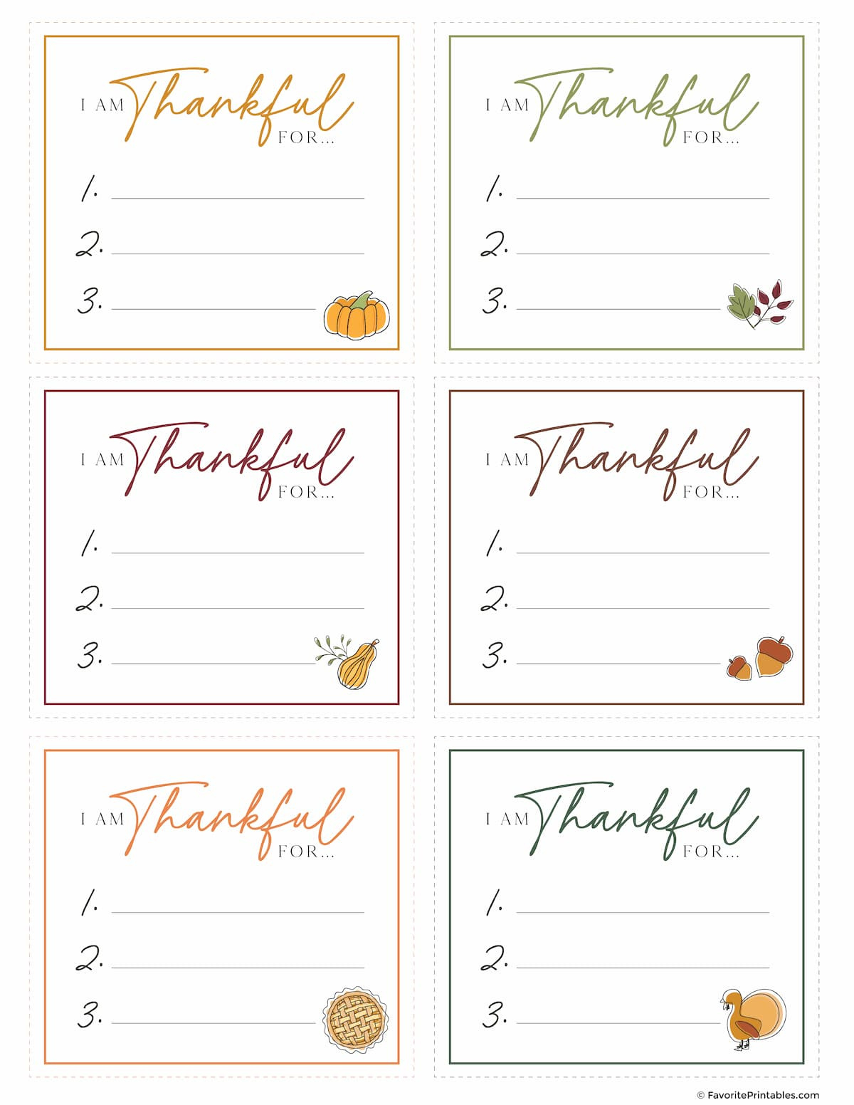 Free Printable I Am Thankful For Cards! - Favorite Printables pertaining to Printable I Am Thankful For Cards