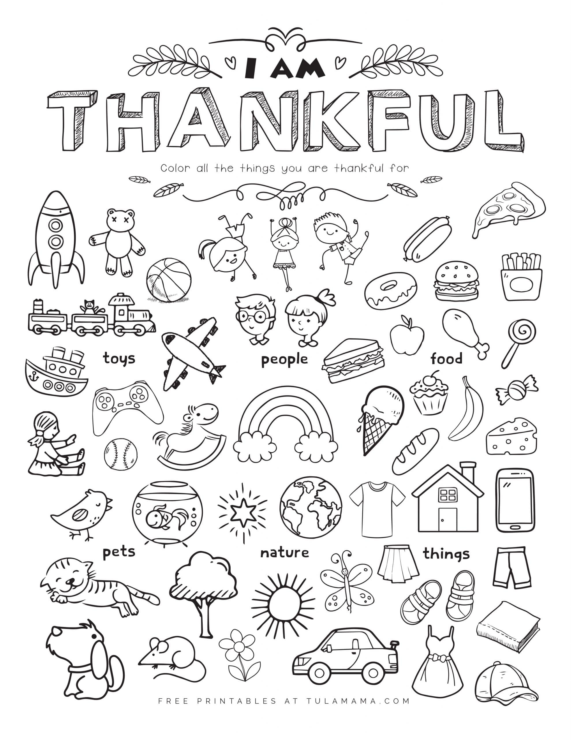 Free Printable I Am Thankful For Worksheet - Tulamama pertaining to What I am Thankful For Printable with Coloring