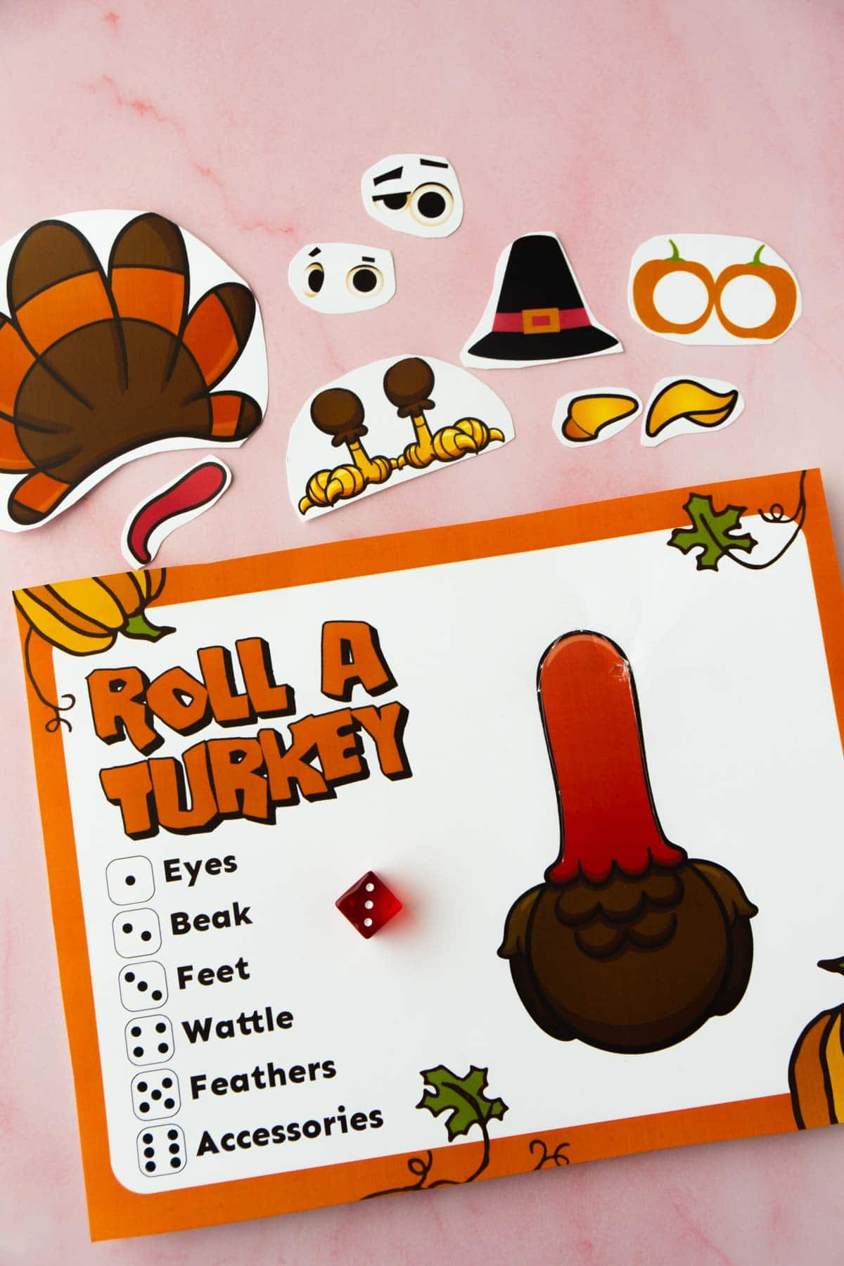 Free Printable Roll A Turkey Dice Game - Play Party Plan with Roll a Turkey Dice Game Free Printable