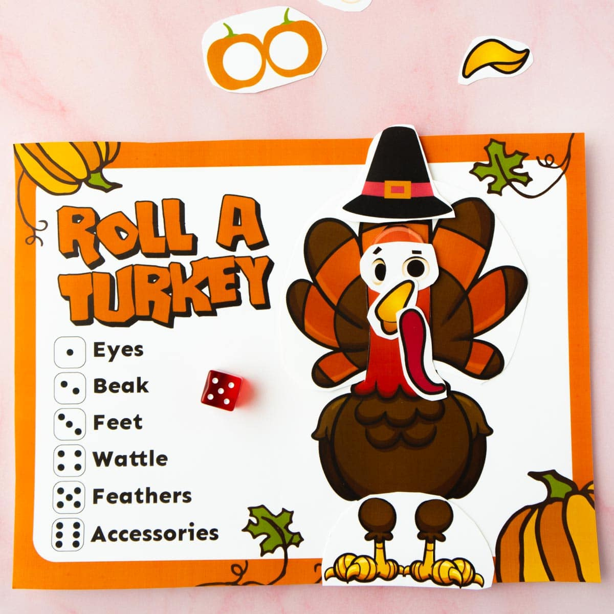 Free Printable Roll A Turkey Dice Game - Play Party Plan with Roll a Turkey Printable