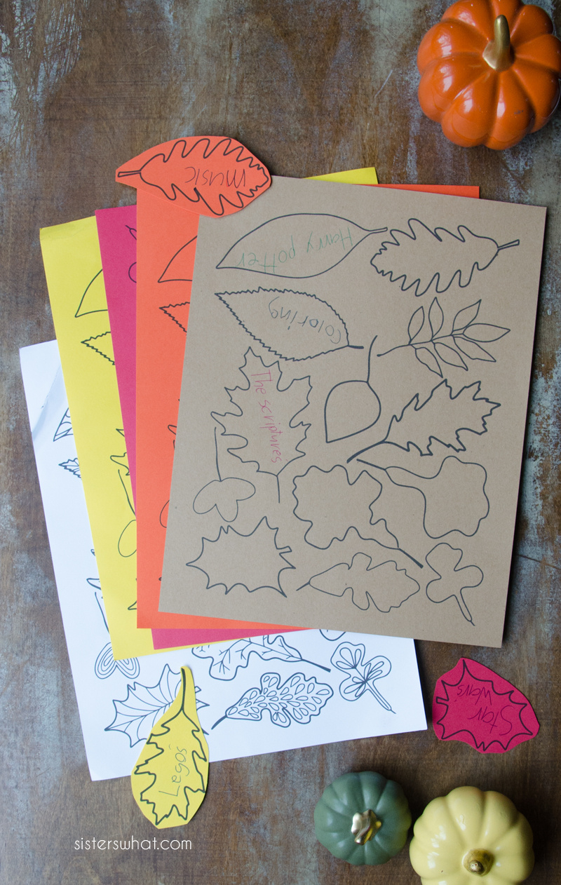 Free Printable Thankful Leaves Coloring Page - Sisters, What! intended for Printable Leaves For Thanksgiving