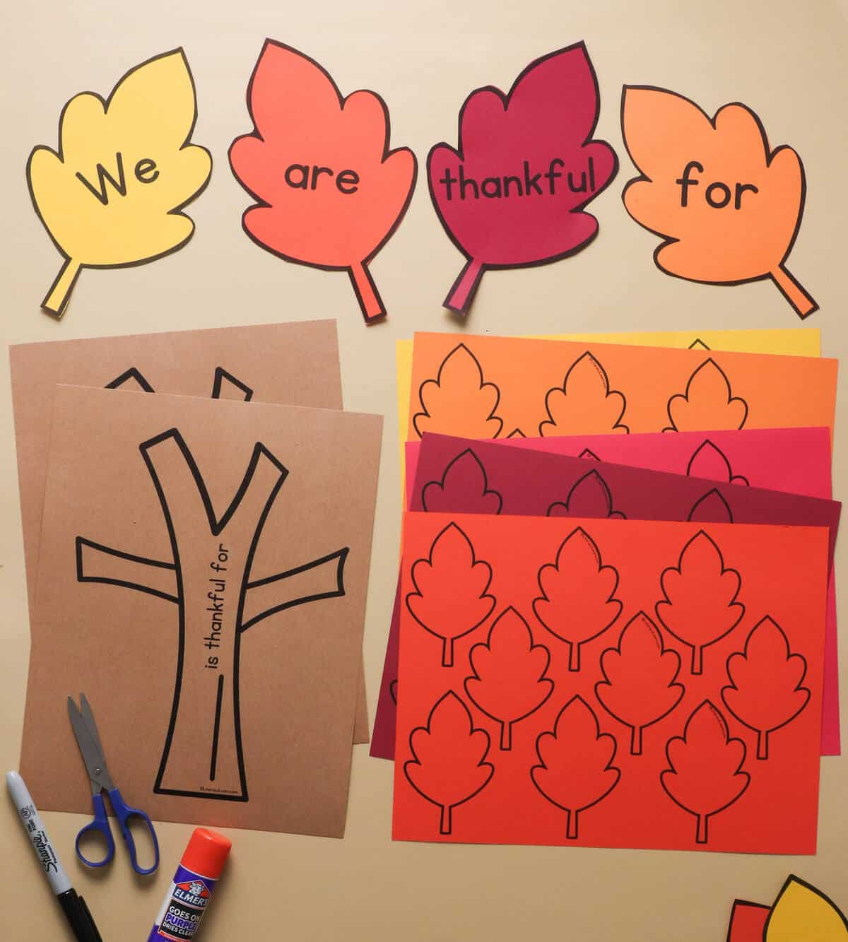 Free Printable Thankful Tree With Leaves - Literacy Learn throughout Printable Leaves For Thanksgiving