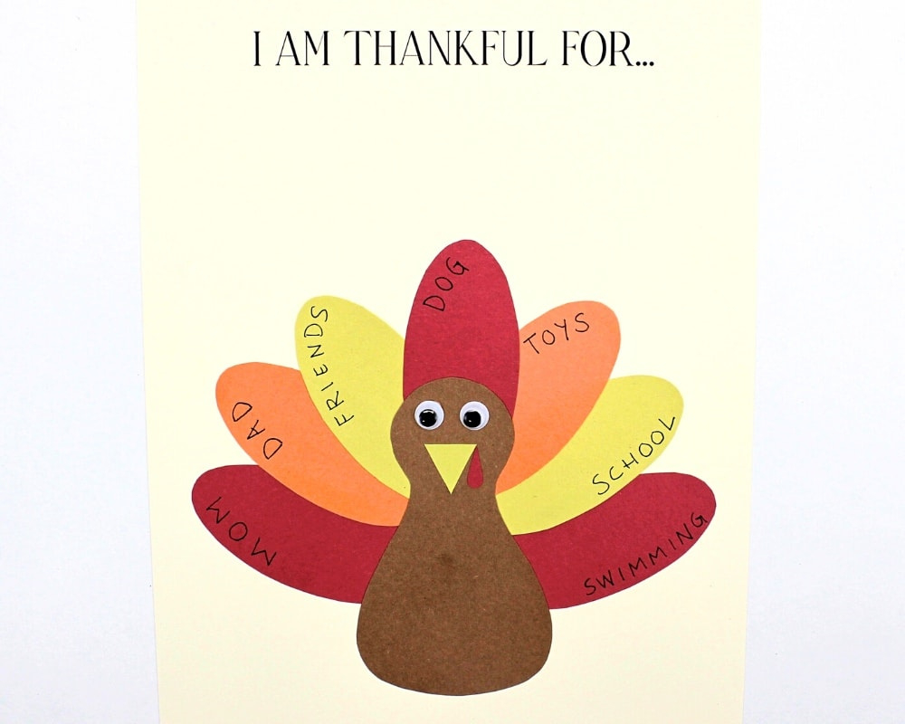 Free Printable Thankful Turkey Craft Template For Kids - The Craft for Printable Thanksgiving Turkey Craft