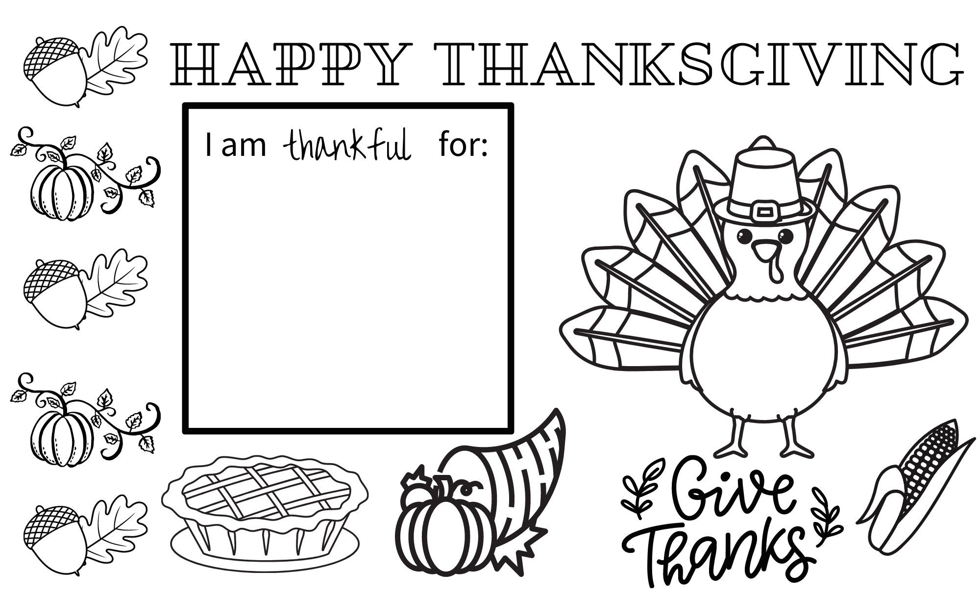 Free Printable Thanksgiving Activity Placemats For The Kids&amp;#039; Table inside Printable Thanksgiving Placemat Craft