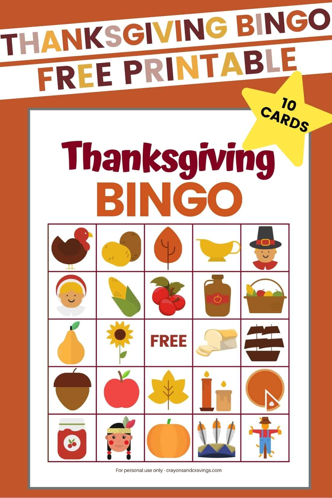 Free Printable Thanksgiving Bingo Cards (Fun Kids Game!) inside Thanksgiving Day Bingo Printable