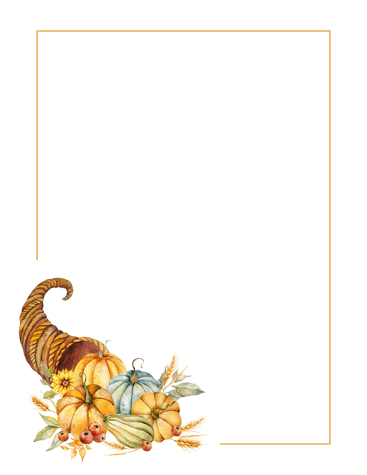 Free Printable Thanksgiving Borders - 20 Border Pages - Mom In Pajamas for Thanksgiving Border Paper Free Printable