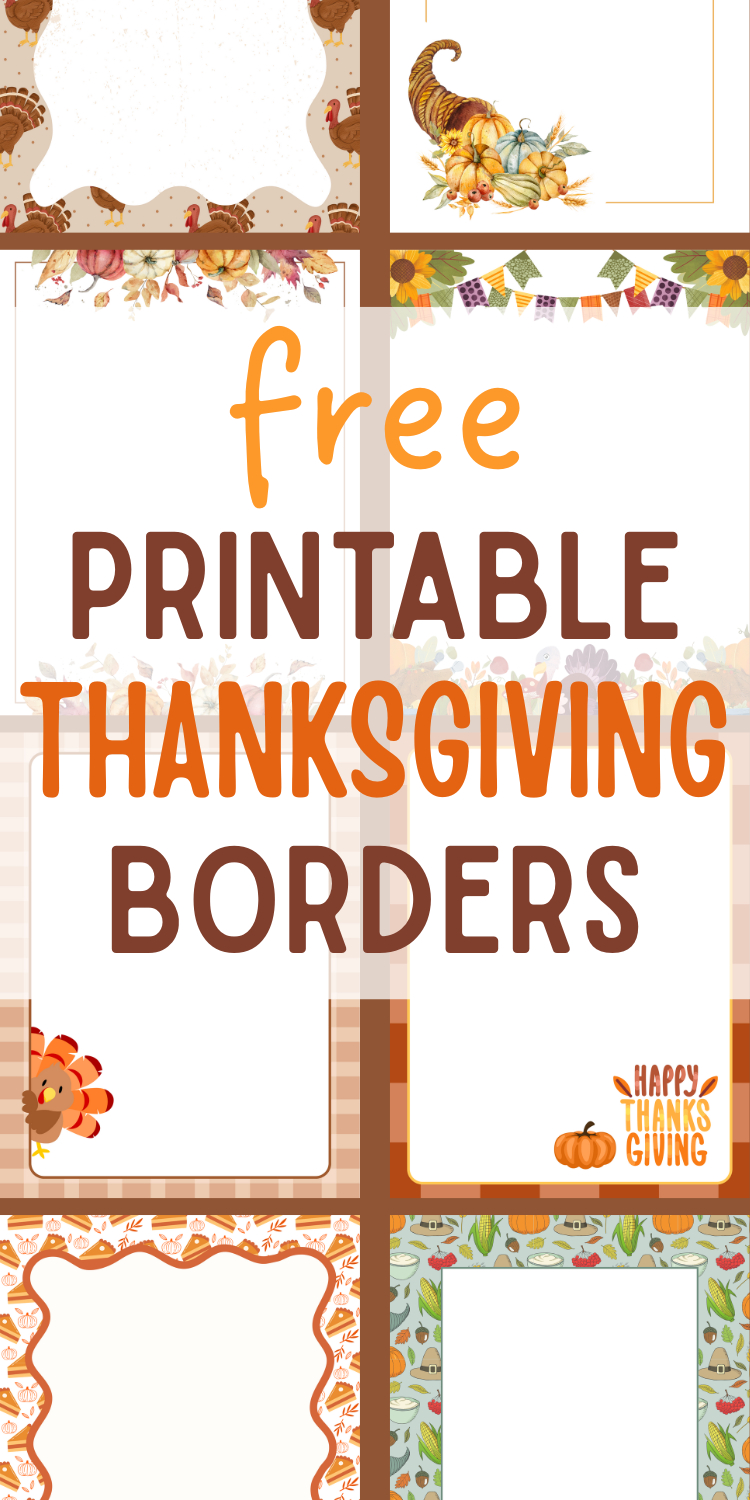 Free Printable Thanksgiving Borders - 20 Border Pages - Mom In Pajamas intended for Thanksgiving Border Free Printable