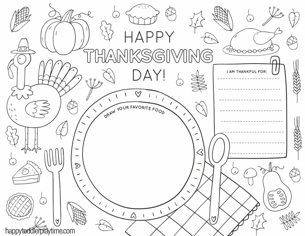 Free Printable Thanksgiving Coloring Pages For Kids - Happy with Thanksgiving Printables For Free