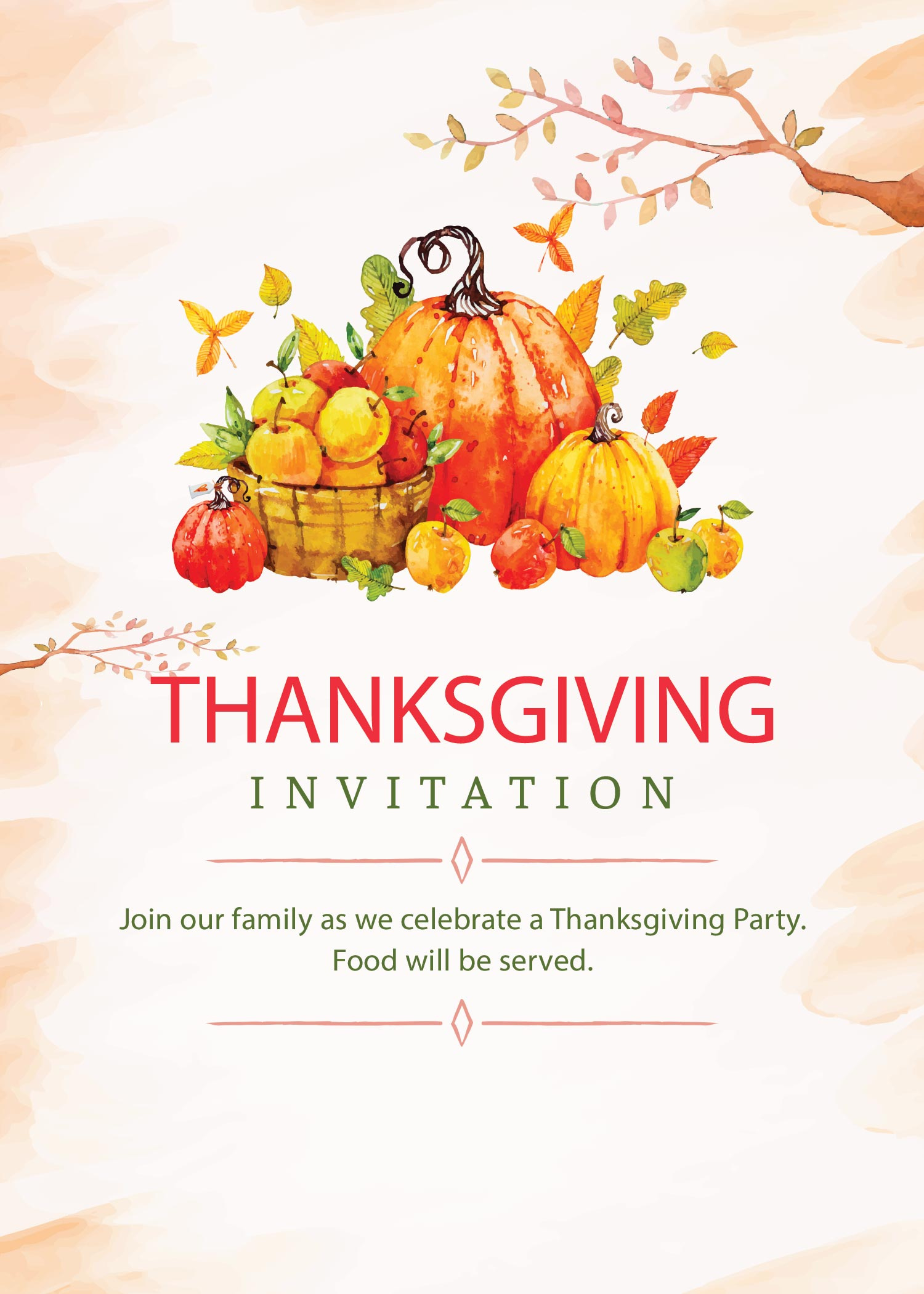 Free Printable Thanksgiving Invitations: Editable Or Print As Is! inside Printable Thanksgiving Invitations Templates