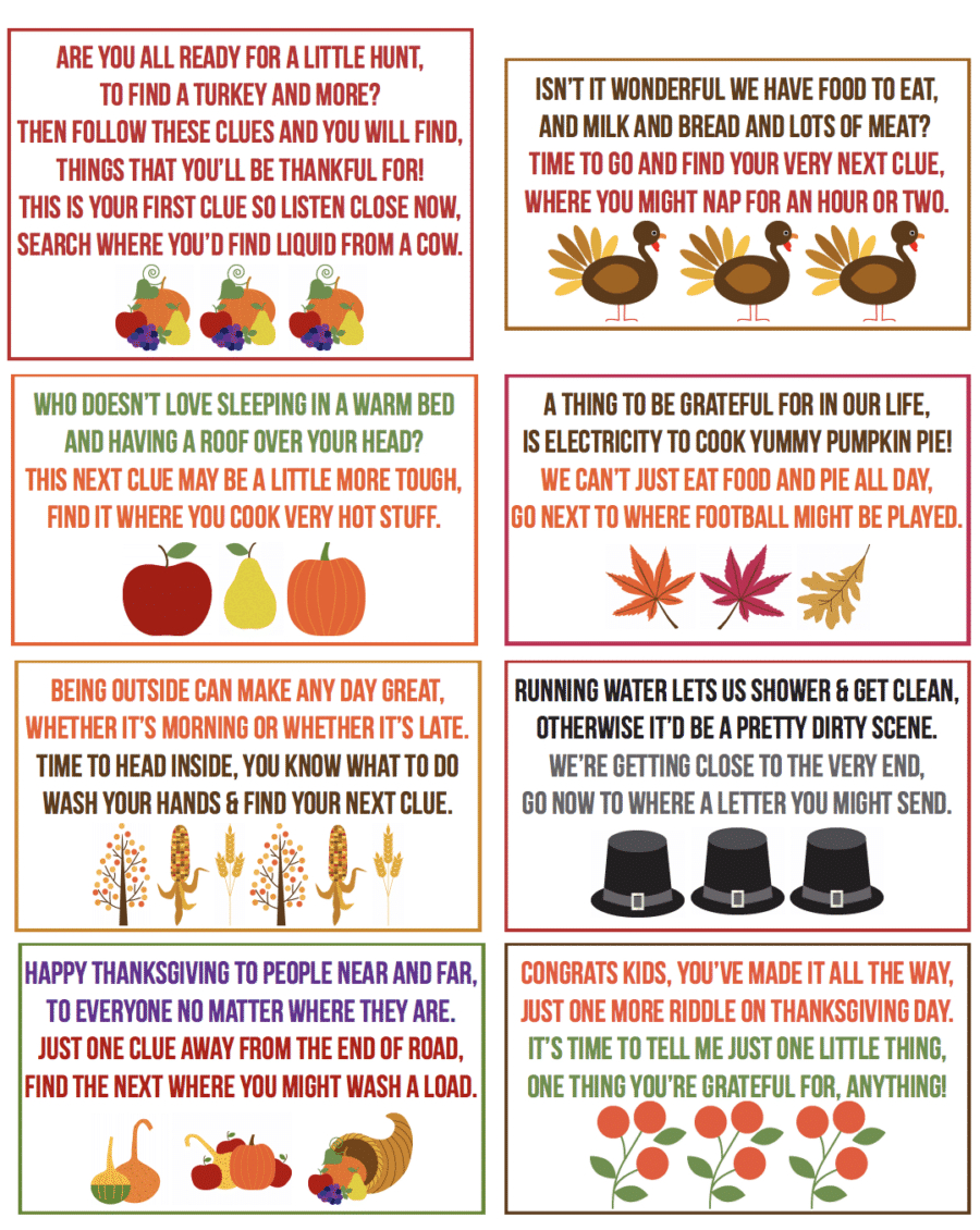 Free Printable Thanksgiving Scavenger Hunt For Kids with Printable Thanksgiving Scavenger Hunt Ideas
