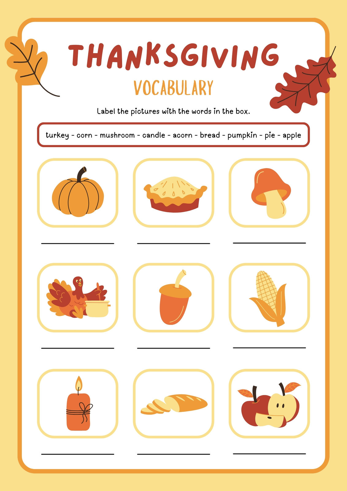 Free Printable Thanksgiving Worksheet Templates | Canva regarding Thanksgiving Main Idea Worksheets
