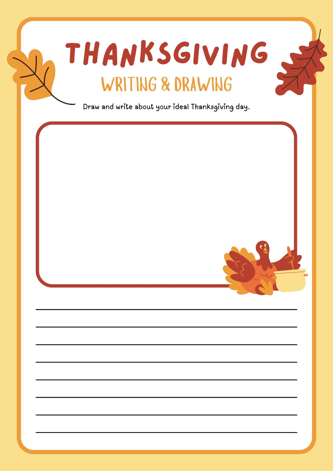 Free Printable Thanksgiving Worksheet Templates | Canva within Printable Thanksgiving Writing Activities
